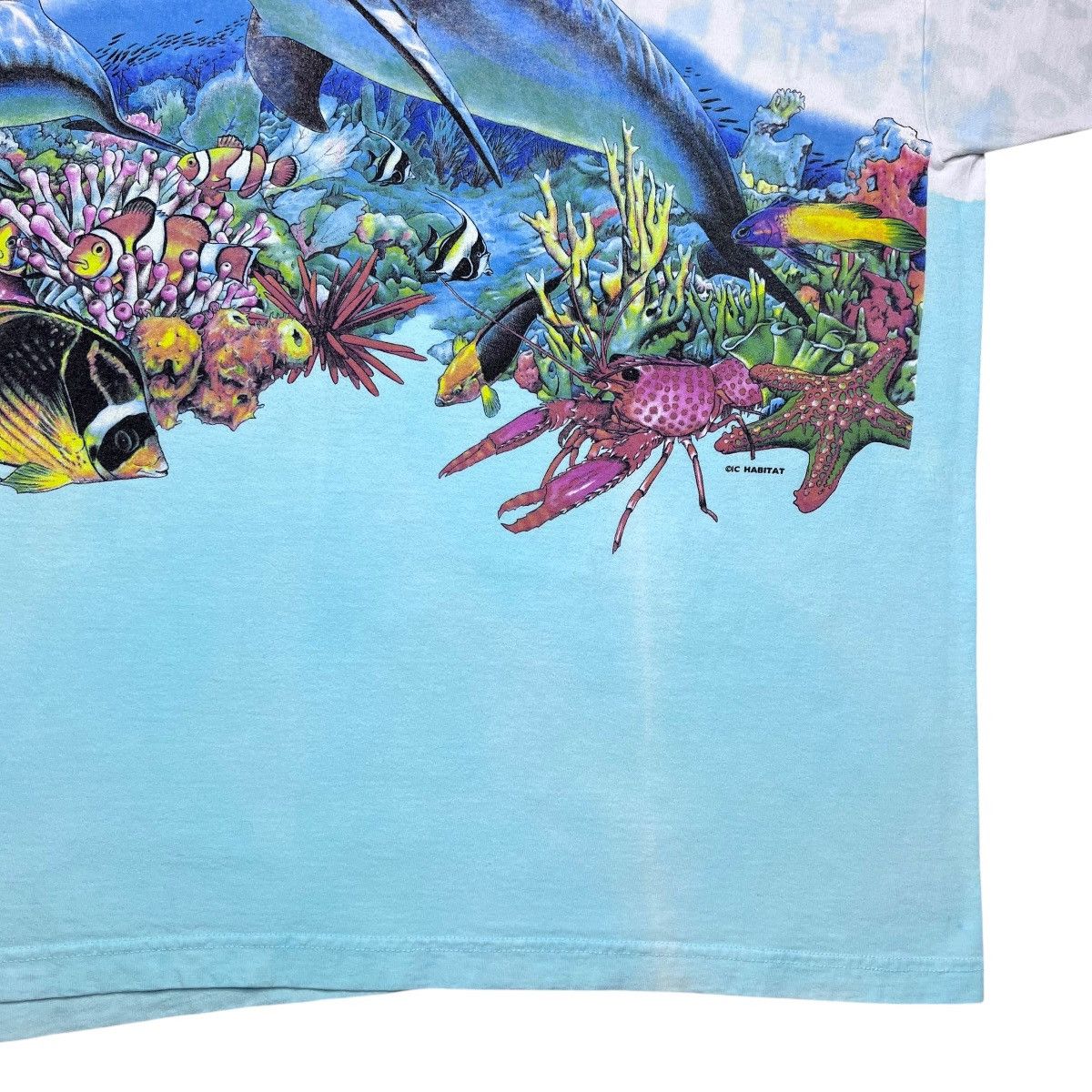Habitat 1990s Dolphin Reef Habitat Nature Wrap Around Tie Dye Tee Size US XXL / EU 58 / 5 - 7 Thumbnail