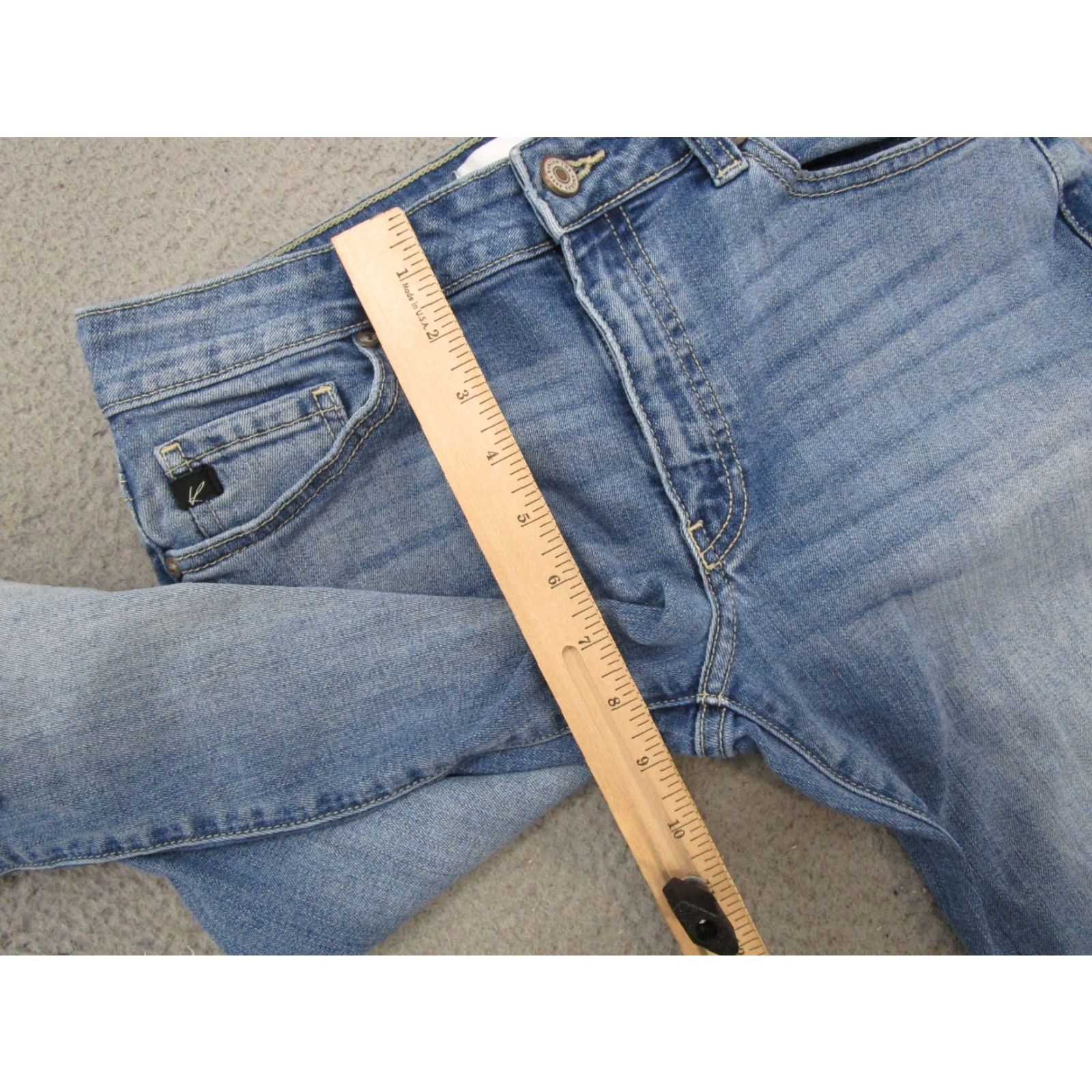 Vintage Kancan Women's Denim Skinny Jeans Size 28 Distressed Stretch Blue Raw Hem Regular Fit 5-Pocket Women Jeans Size 28" / US 6 / IT 42 - 6 Thumbnail