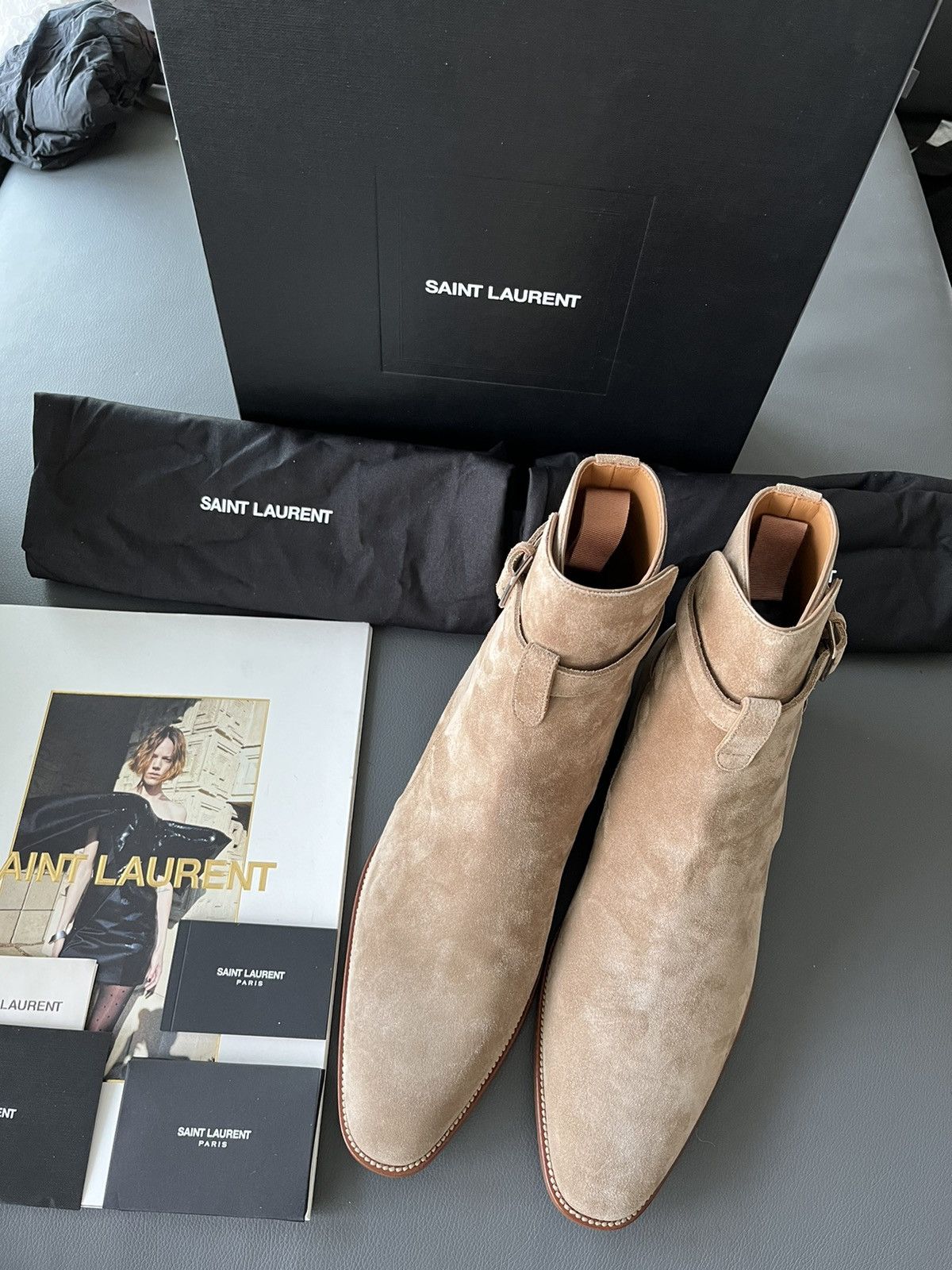 Hedi Slimane Saint laurent wyatt boots (dark brown) by hedi 