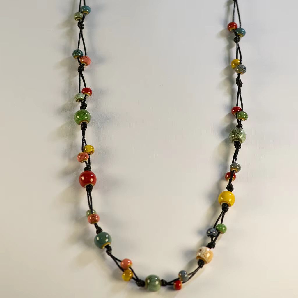 Jewelry Handcrafted Bohemian Ceramic Necklace Size ONE SIZE - 3 Thumbnail