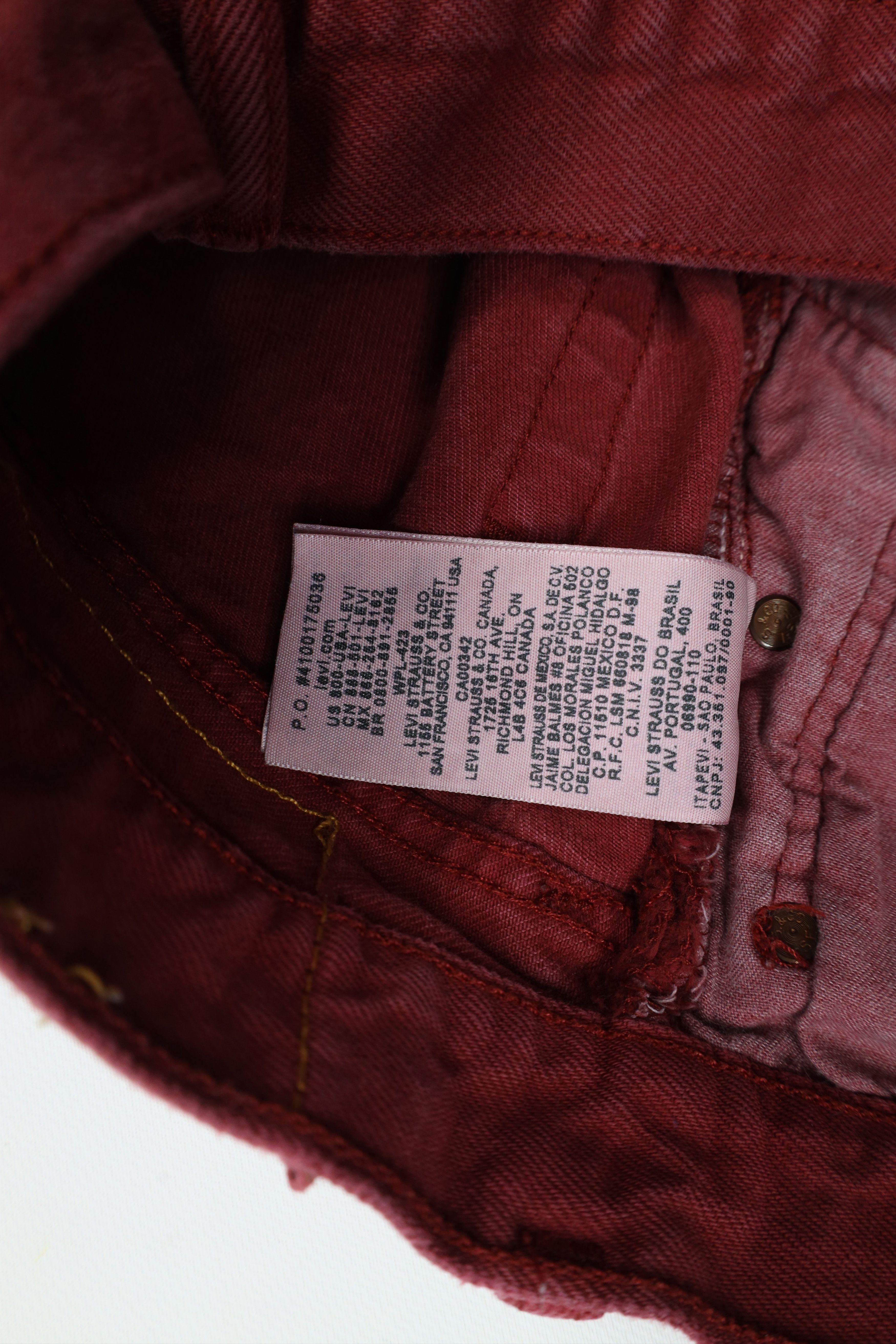 Levi's × Vintage Vintage Y2K Levis 501xx Button Fly Original Fit Jeans Red Size US 34 / EU 50 - 10 Thumbnail