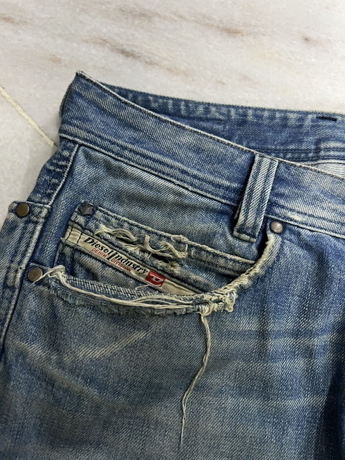 Diesel × If Six Was Nine × Japanese Brand 💥Insane 90s Diesel Industry Paddom Distressed Mud Wash Jean Size US 32 / EU 48 - 8 Thumbnail