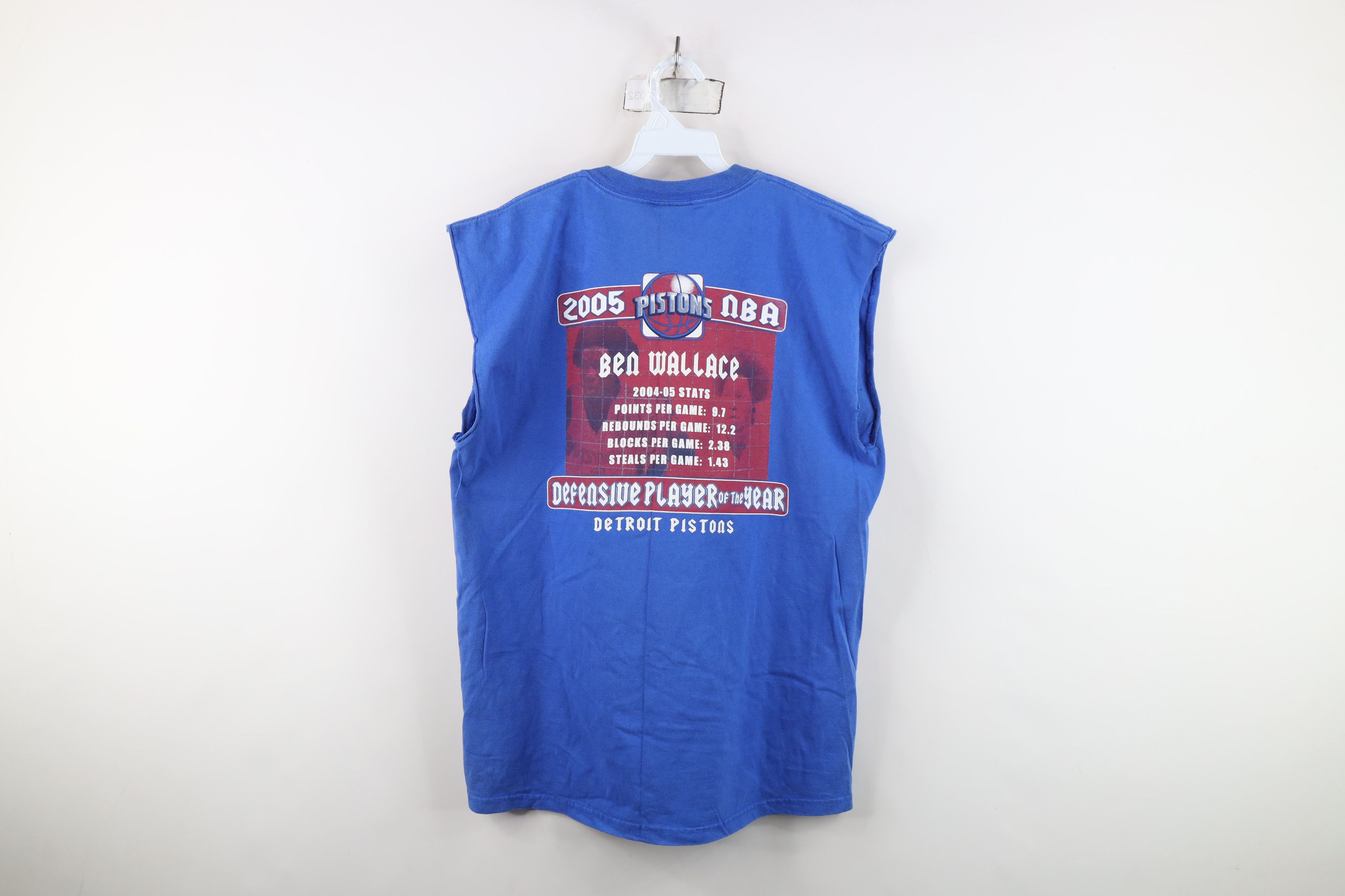 Vintage Vintage Y2K Ben Wallace Detroit Pistons Cut Off T-Shirt Size US L / EU 52-54 / 3 - 13 Thumbnail