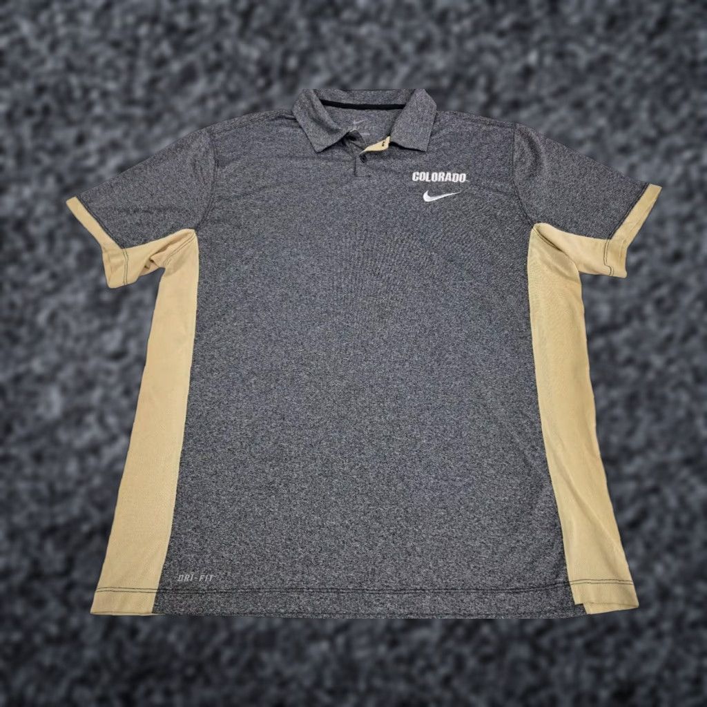 Nike Nike Dri-Fit Polo Shirt Mens Short Sleeve Colorado Buffaloes XL Grey/Tan Size US XL / EU 56 / 4 - 1 Thumbnail