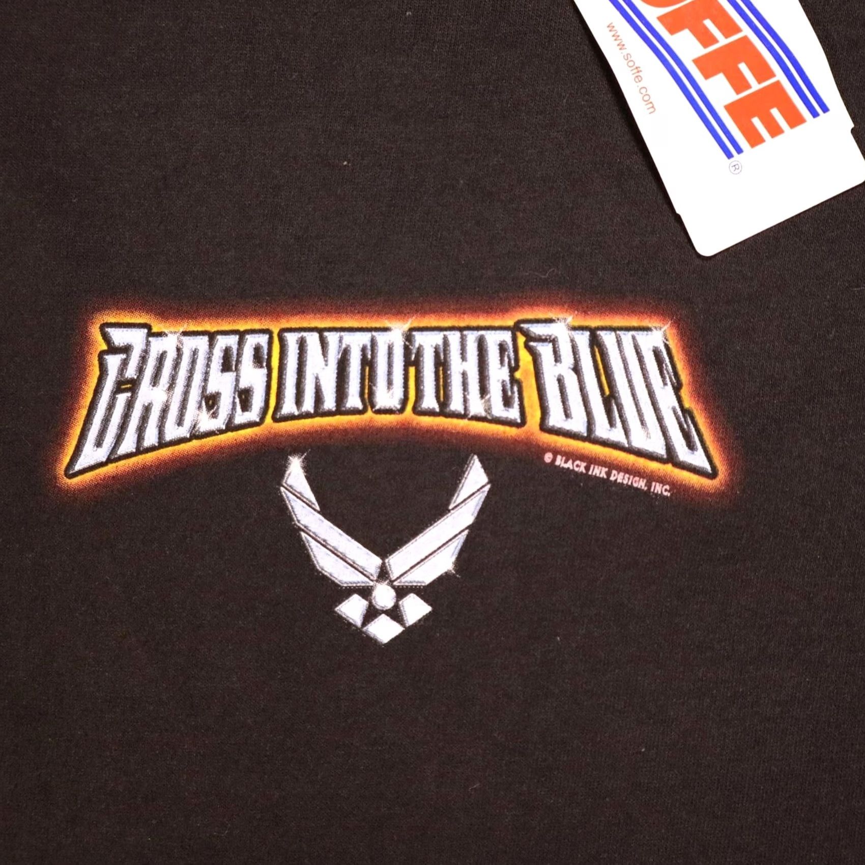 Soffe VINTAGE Air Force "Cross Into The Blue" Black Shirt XL Mens Short Sleeve Soffe Logo Reflective 2005 Decal Defect Size US XL / EU 56 / 4 - 3 Thumbnail