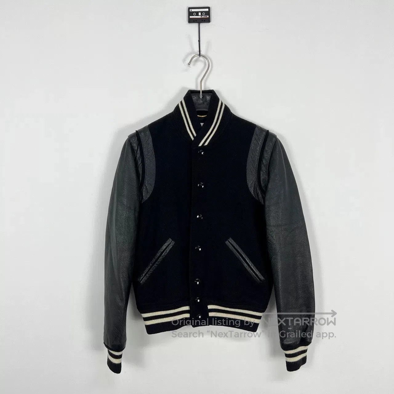 Saint Laurent Paris Saint Laurent Leather Sleeve Varsity Jacket. Size US M / EU 48-50 / 2 - 1 Thumbnail