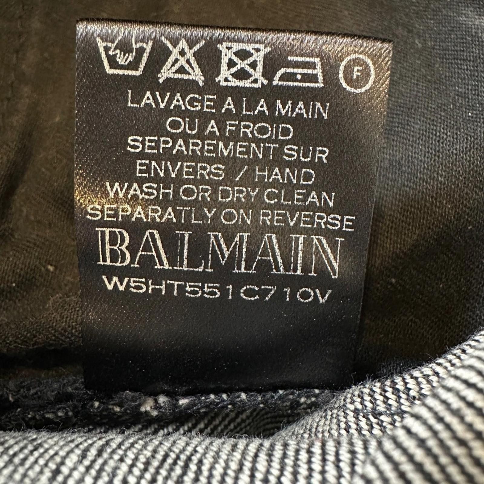 Balmain BALMAIN Paris Men's Black Moto Jeans Distressed Slim 33 Size US 33 - 7 Thumbnail