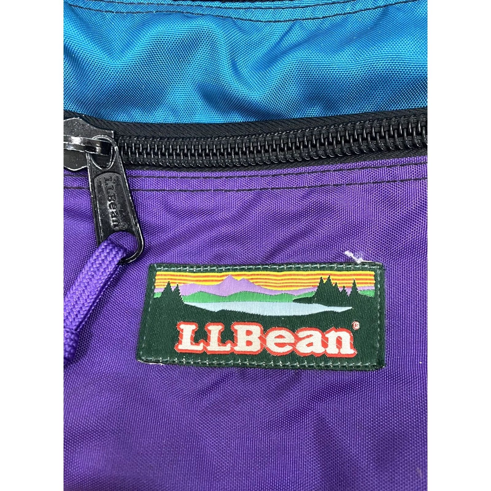 Vintage VINTAGE L.L. Bean Duffle Bag Patch Purple Teal Gym Bag With Shoulder Strap Large 21” Men Mens Bags Katahdin Sunrise Vintage Size ONE SIZE - 2 Thumbnail