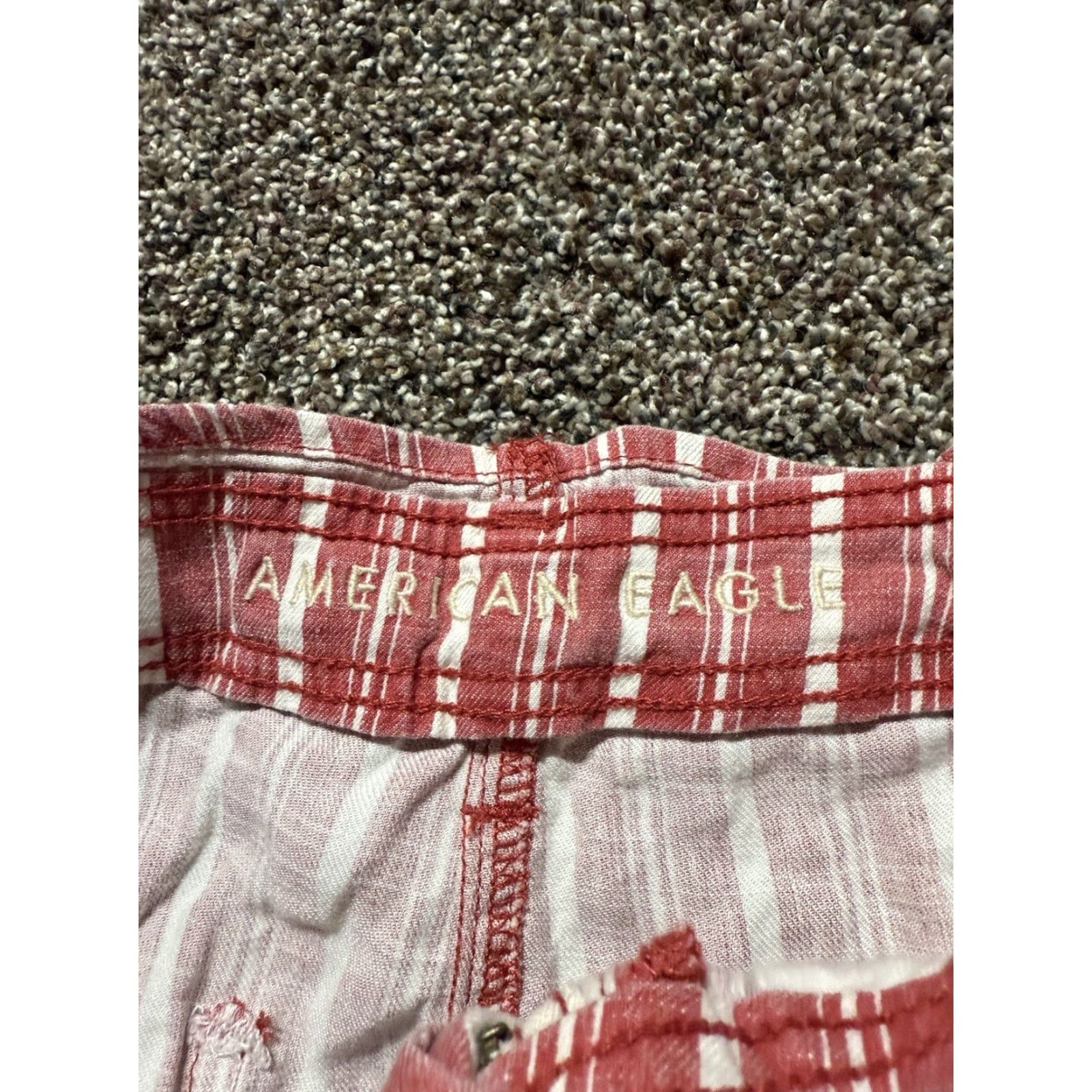 American Eagle Outfitters American Eagle Shorts Adult 4 Linen Blend Red Striped Chino Womens Size 27" / US 4 / IT 40 - 2 Thumbnail