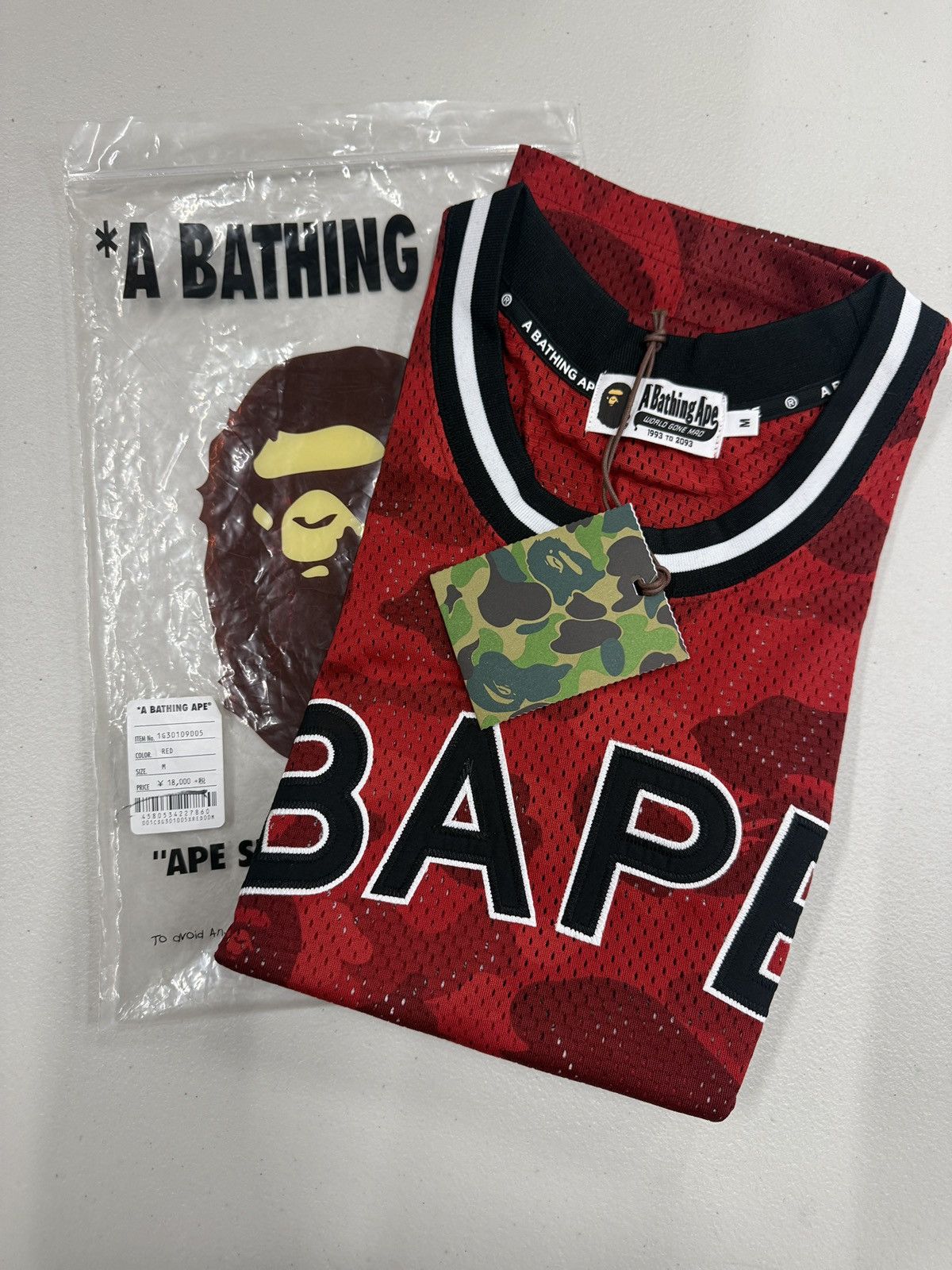 BAPE Color Camo Bape Basketball Tank Top 'Red' NWT