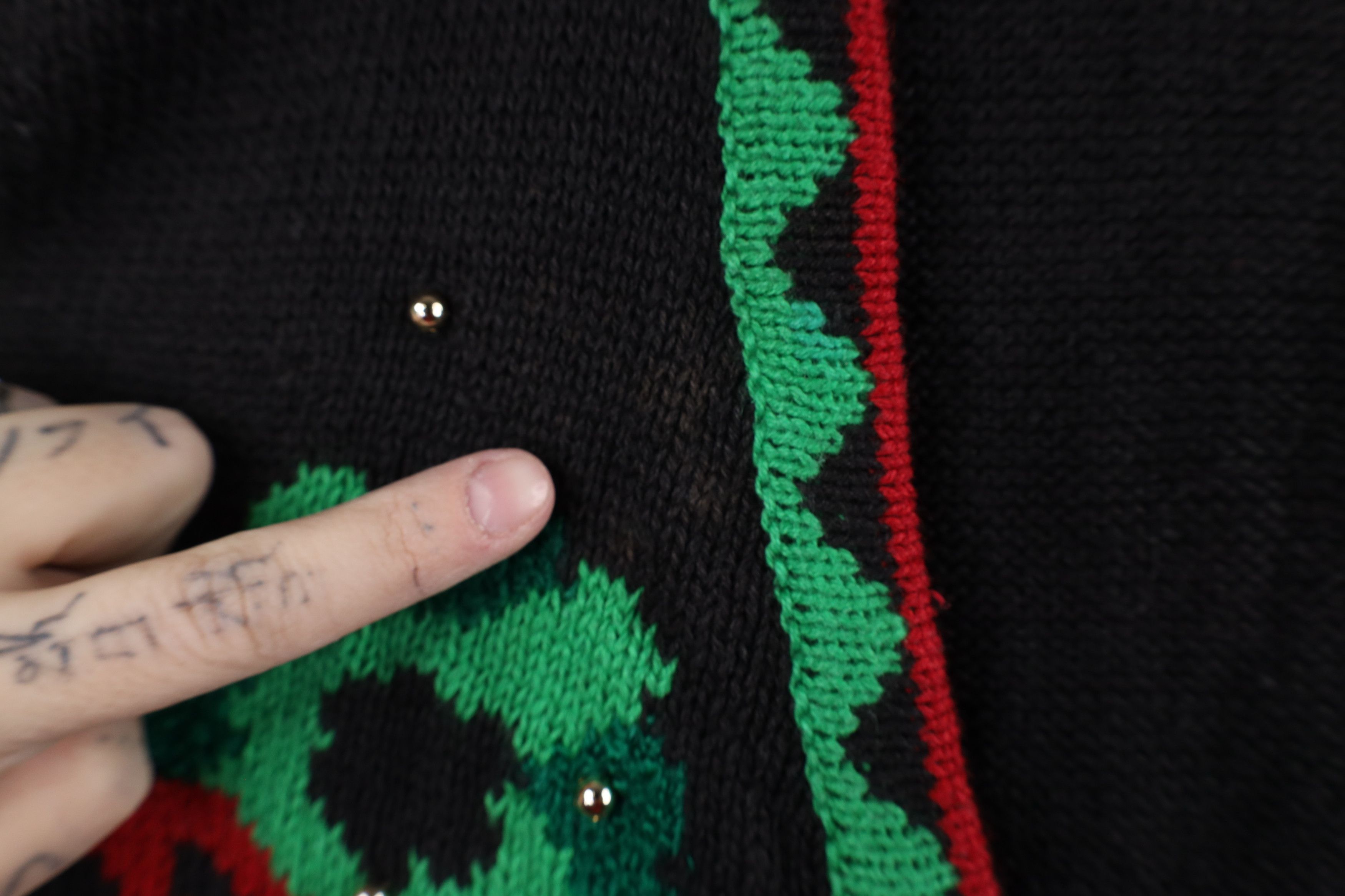 Vintage Vintage 90s Streetwear Wreath Beaded Cardigan Sweater Vest Size XXL / US 16-18 / IT 52-54 - 6 Thumbnail