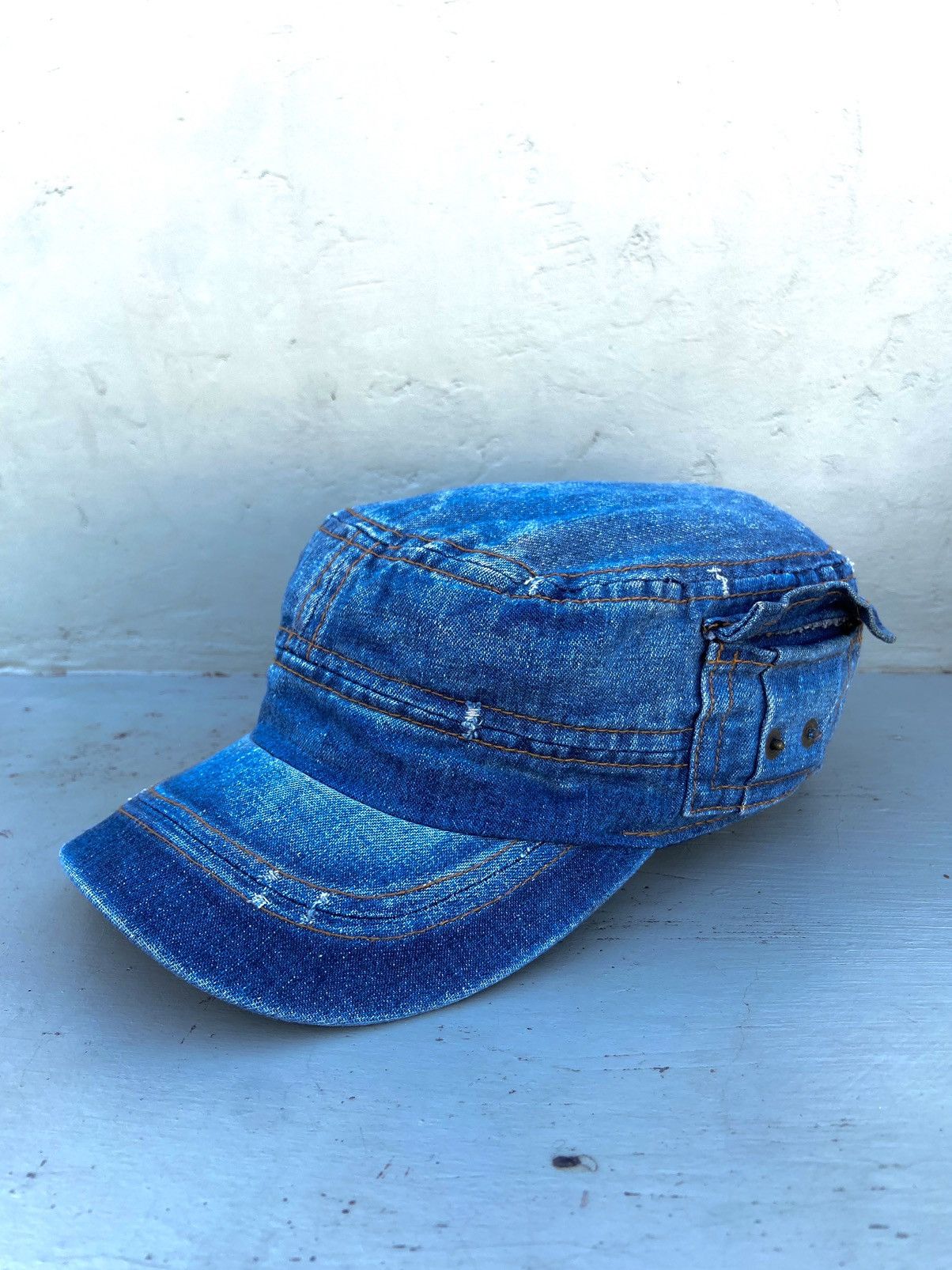 If Six Was Nine 2000s Made ob me pocket denim patrol hat Size ONE SIZE - 3 Thumbnail