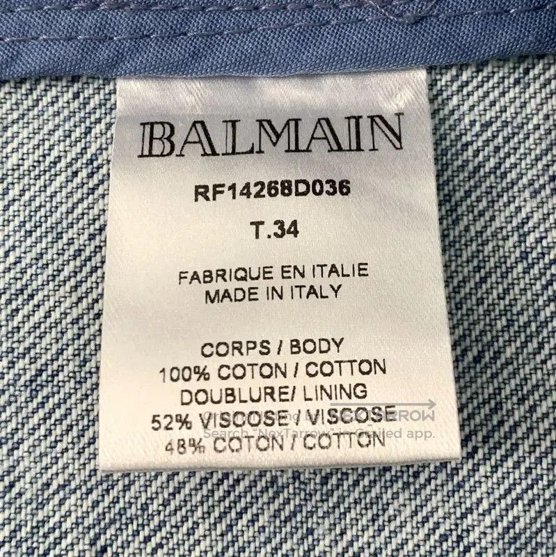 Balmain Balmain Blue Cotton Women's Midi Skirt . Size 22" - 6 Thumbnail