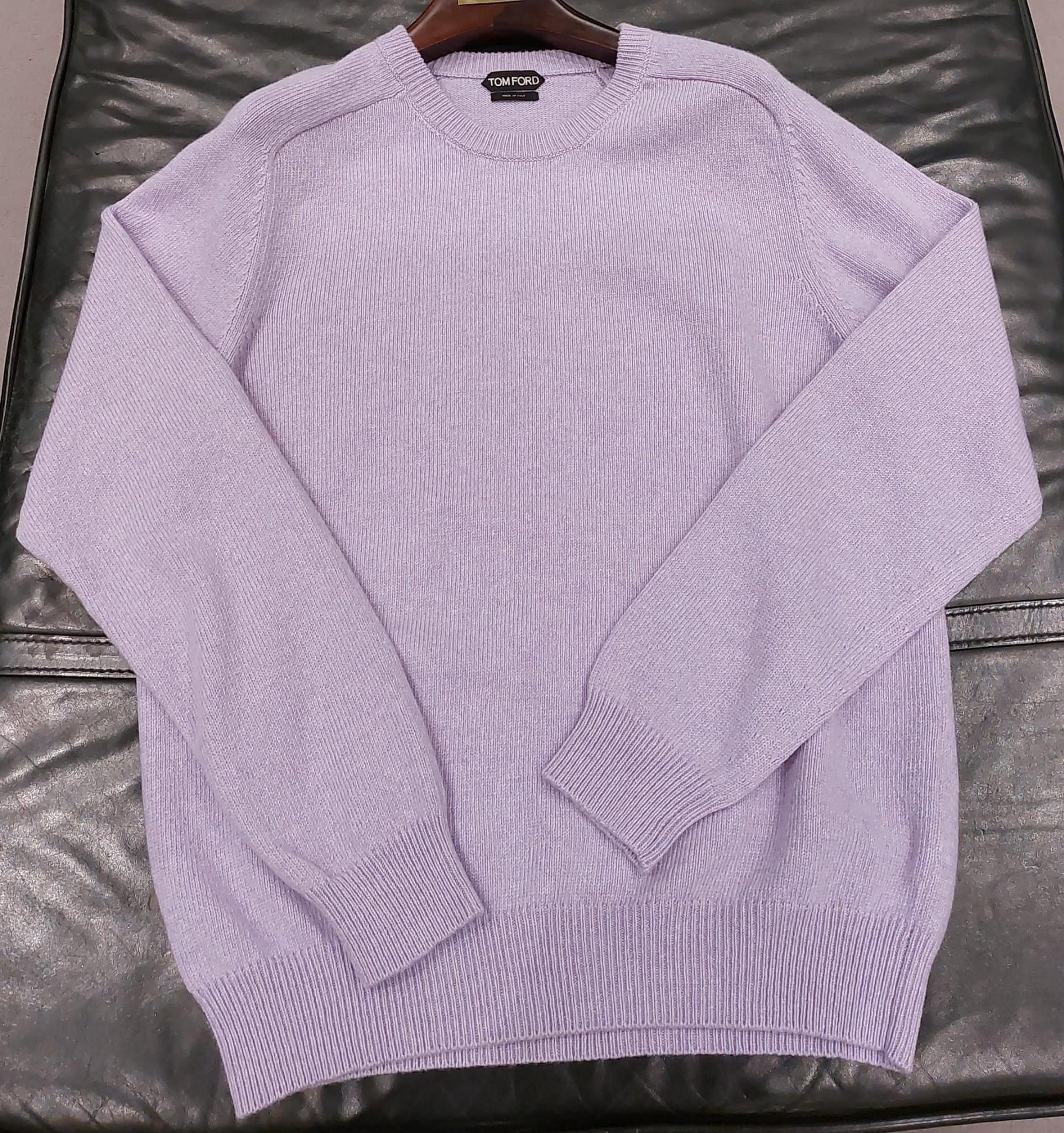 Tom Ford o1loc1c0724 TFK410 Rib Knit Plain Sweater in Purple Size US XL / EU 56 / 4 - 1 Thumbnail