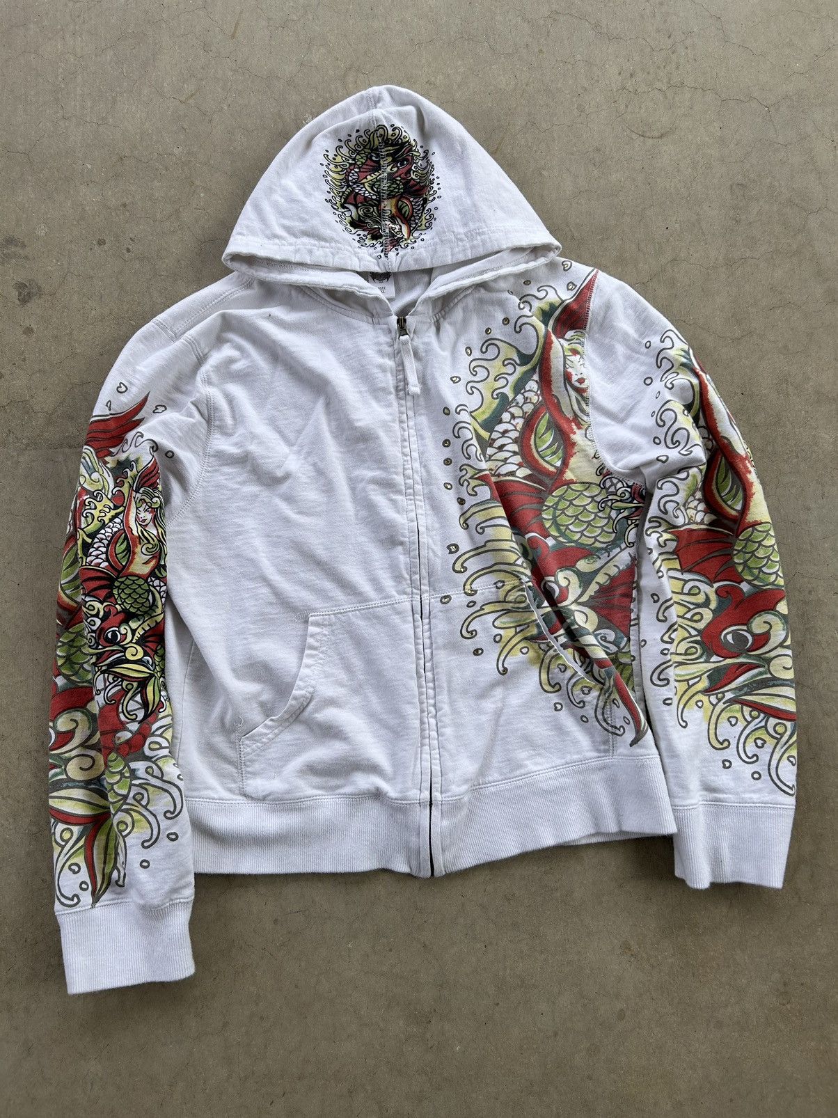 Ed Hardy × Streetwear × Vintage Y2K Ed Hardy Style Koi Fish Rhinestone ...
