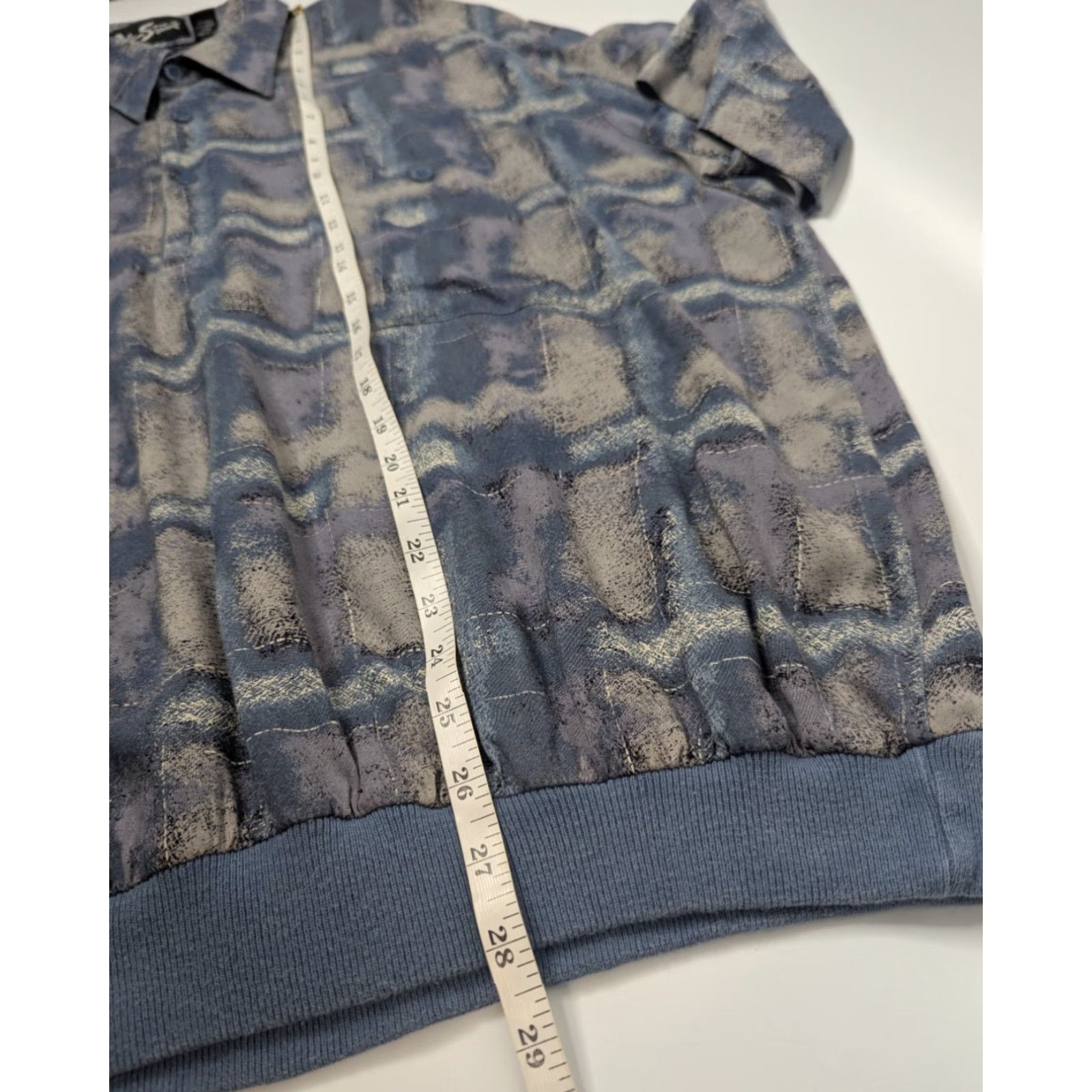 Vintage VINTAGE Alan Stuart Polo Shirt Men XL Gray Blue Rayon Short Sleeve Golf Geometric Pattern Size US XL / EU 56 / 4 - 4 Thumbnail