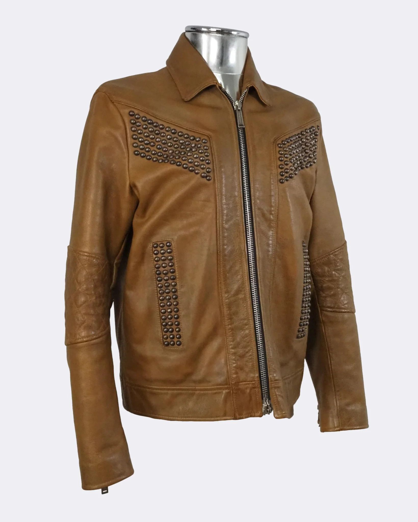 Dsquared2 Men's Dsquared2 Studded Calfskin Leather Jacket $2350 Size US M / EU 48-50 / 2 - 7 Thumbnail