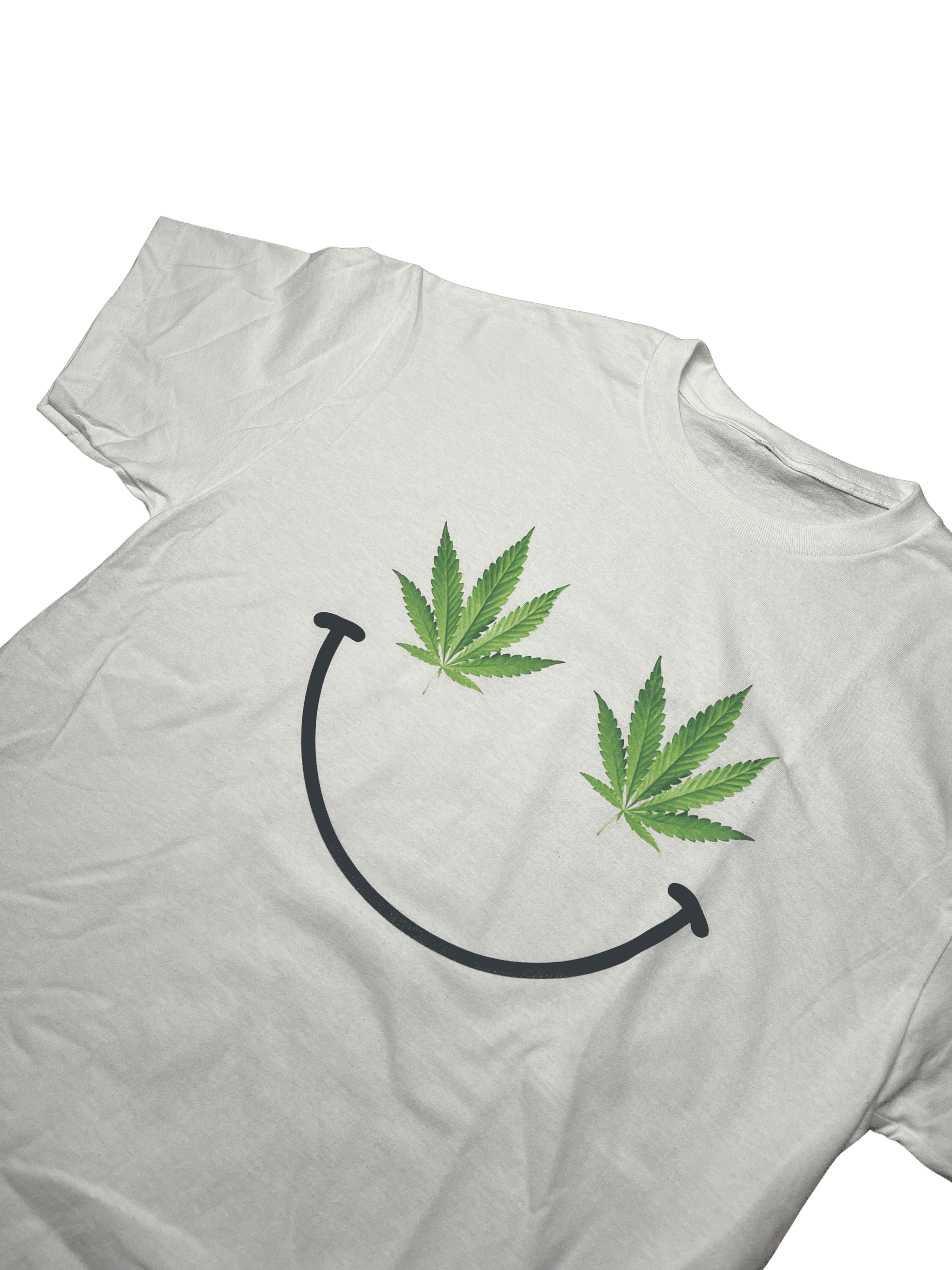 Vintage Happy Weed Face Y2K style quote T-shirt remake Size US M / EU 48-50 / 2 - 2 Thumbnail