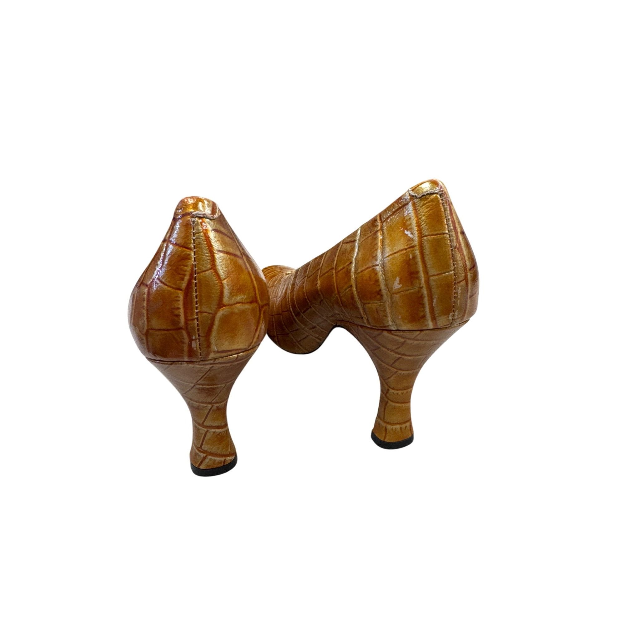 Designer Bellini Coiette womens leather Gold 4inch heels 10M SKU 7244 Size US 10 / IT 40 - 9 Thumbnail