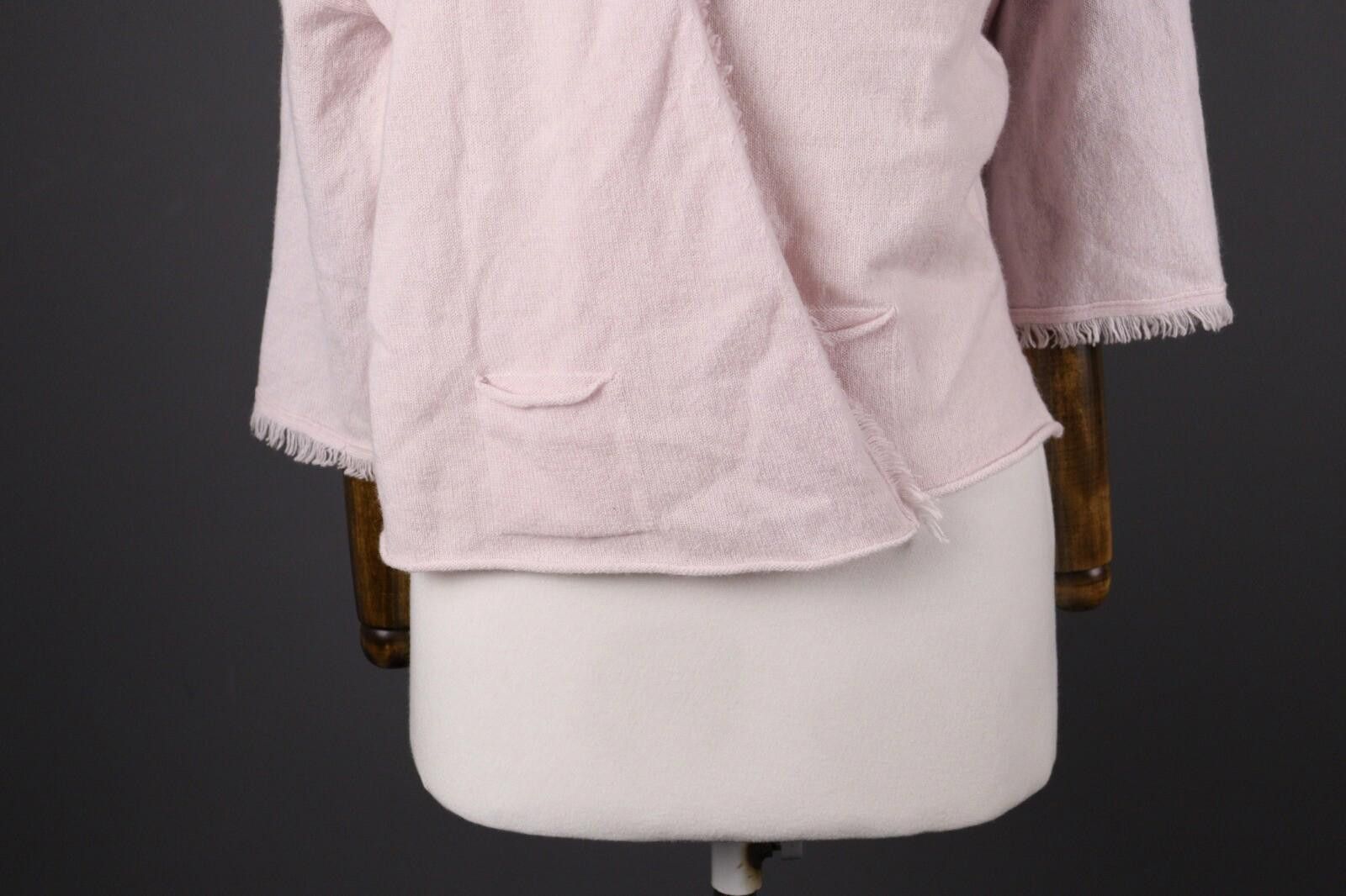 Designer FFC Pink Wool Cashmere Knit Drepe Cardigan Sweater Size 1 Size M / US 6-8 / IT 42-44 - 3 Thumbnail