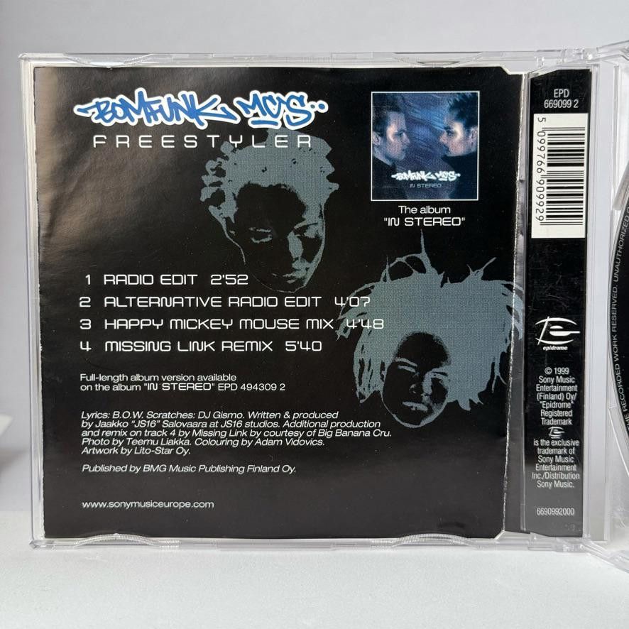 Sony BOMFUNK MC'S - Freestyler 1999 CD Single Size ONE SIZE - 3 Thumbnail