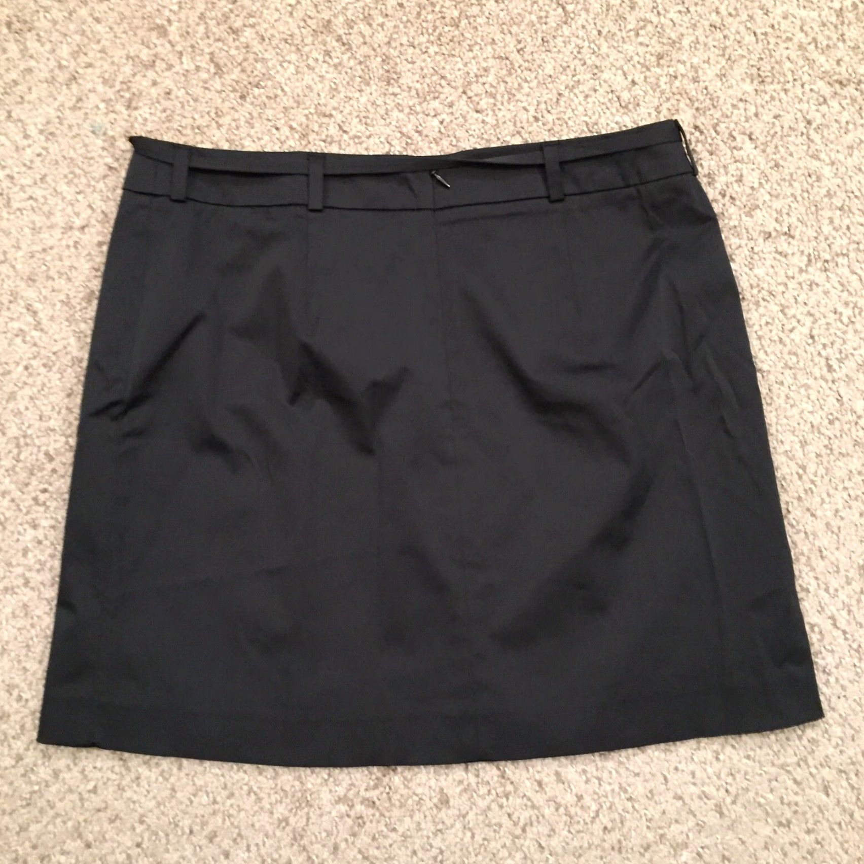 Old Navy Old Navy Skirt Women Short Black A-Line Size 8 Belted Stretch Cotton Blend Zip 8 Womens Size 30" / US 8 / IT 44 - 4 Thumbnail