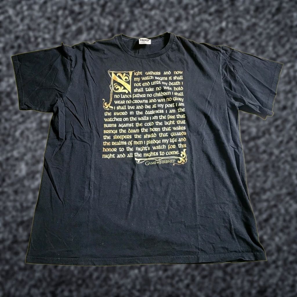 Swatch HBO Mens XL Game of Thrones Nights Watch T Shirt Size US XL / EU 56 / 4 - 1 Thumbnail