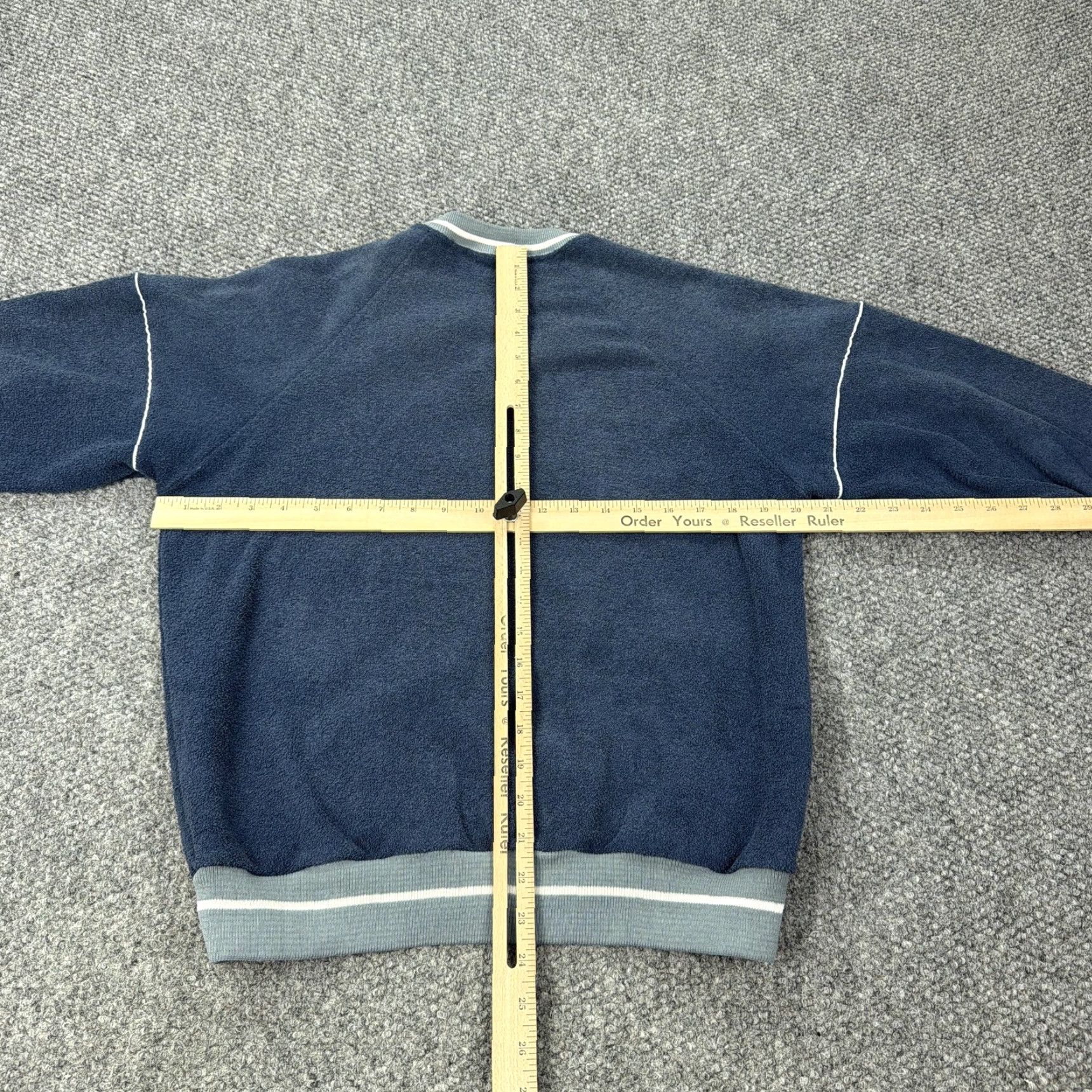 Jockey VINTAGE Jockey Sweatshirt Mens M Blue V Neck Pullover USA Terry Fleece Solid 90s/80s Size US M / EU 48-50 / 2 - 4 Thumbnail