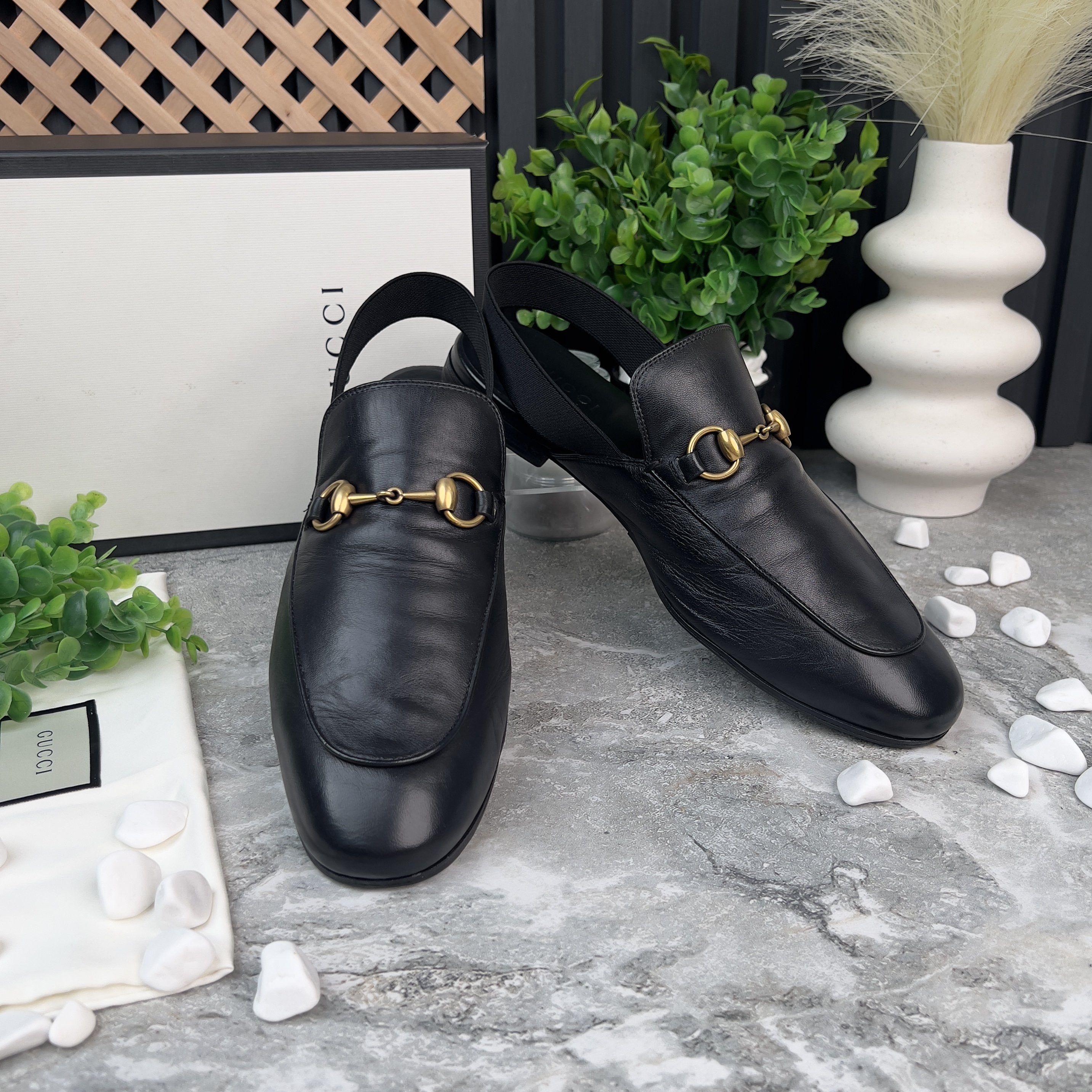 Gucci Princetown Horsebit Mule Slippers Slingback Black Leather Size US 8.5 / EU 41-42 - 3 Thumbnail