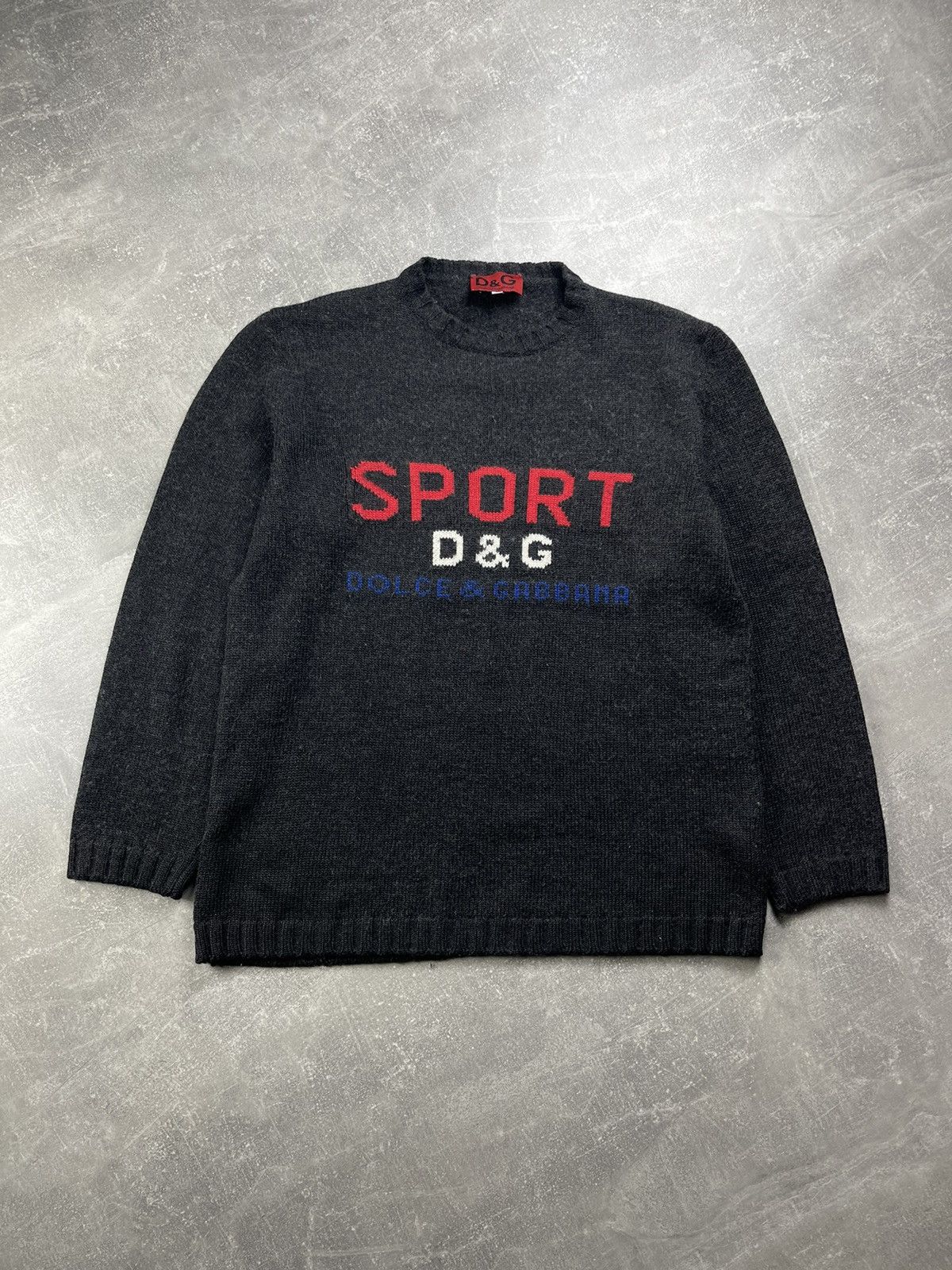 Dolce & Gabbana D&G Dolce & Gabbana 00s Sport Logo Knit Sweater Charcoal Size US L / EU 52-54 / 3 - 2 Thumbnail