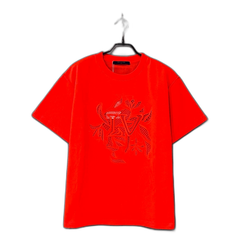 Louis Vuitton Orange Floral Logo Short Sleeve T-Shirt Size S / US 4 / IT 40 - 1 Thumbnail