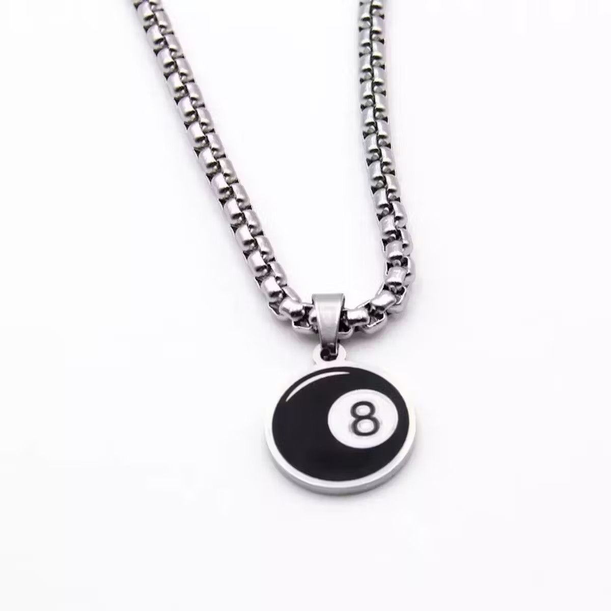 Jewelry × Vintage 8 Ball Chain 2000s Y2K Punk Chrome Silver Billiards Eight Size ONE SIZE - 3 Thumbnail