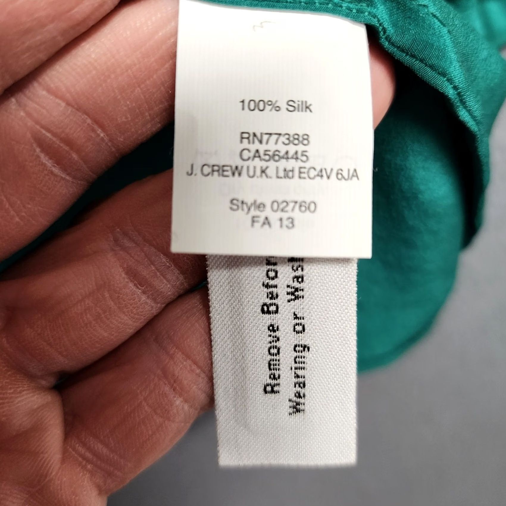 Vintage VINTAGE J Crew Blouse Top Womens 8 Green Silk Blouse Office Career NEW Size M / US 6-8 / IT 42-44 - 6 Thumbnail