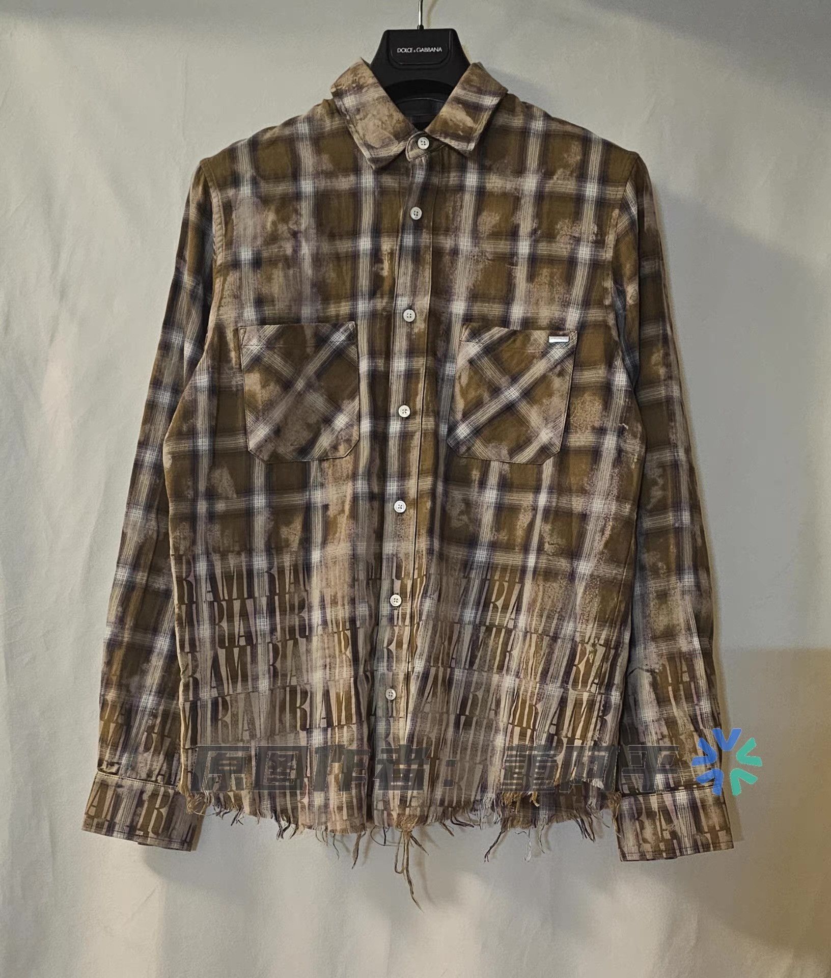 Amiri Brown Plaid Long Sleeve Button-Up Shirt Size US M / EU 48-50 / 2 - 1 Thumbnail