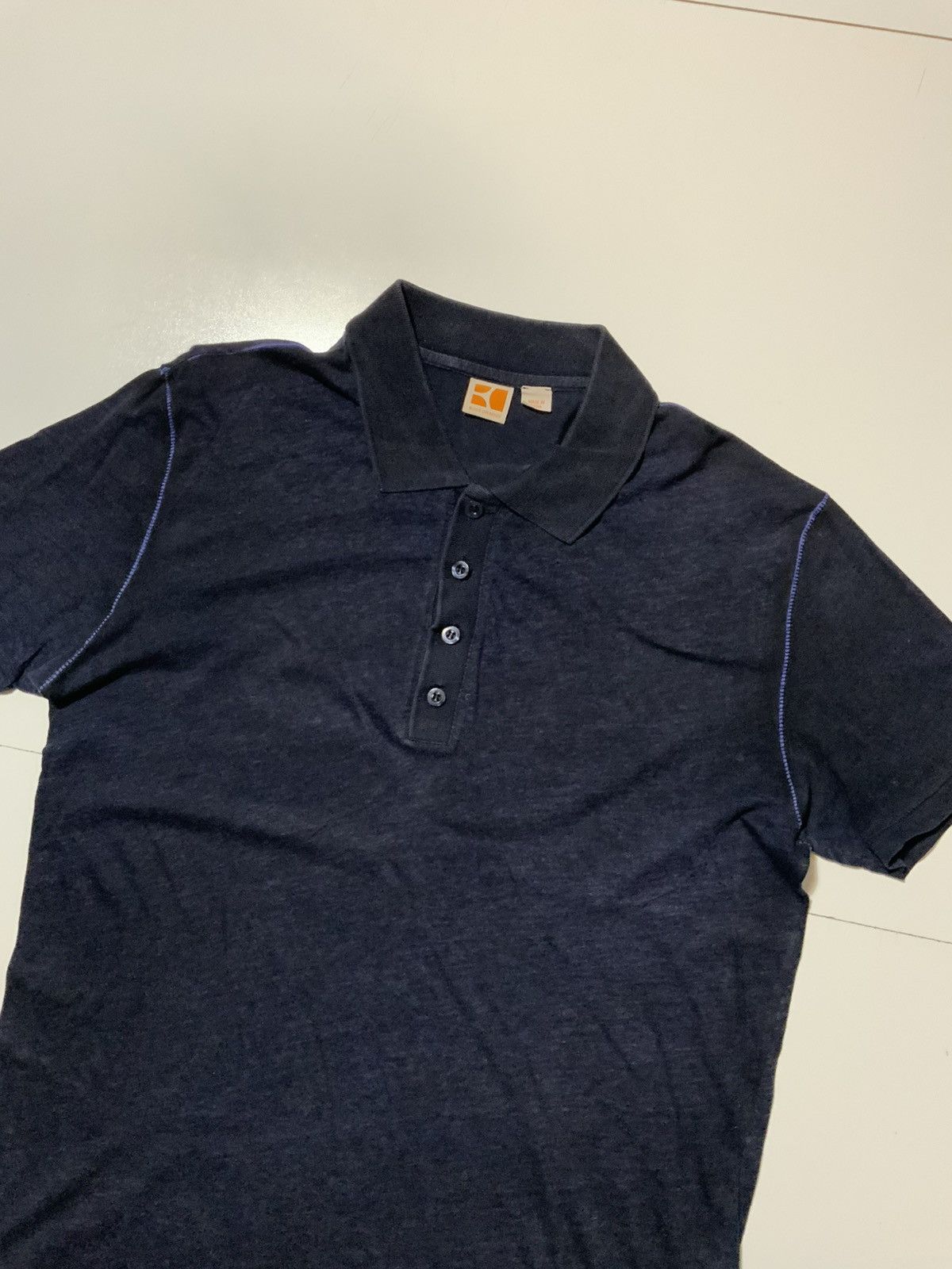 Hugo Boss Hugo Boss Orange Payman Heather Purple S/S Polo Shirt Size US L / EU 52-54 / 3 - 3 Thumbnail