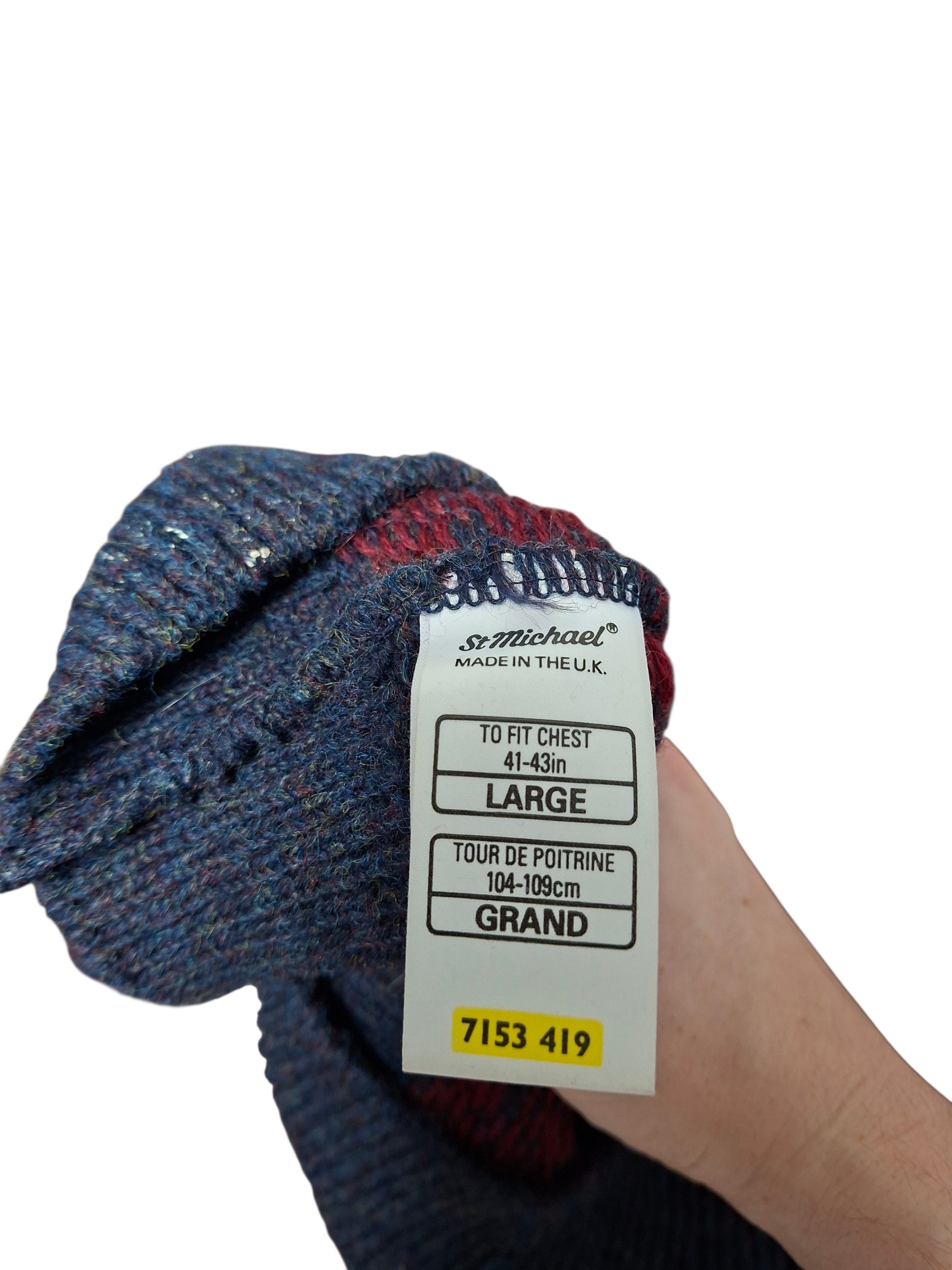 Marks & Spencer VINTAGE 1990 COOGI STYLE WOOL 1/3 SWEATER Size US L / EU 52-54 / 3 - 4 Thumbnail