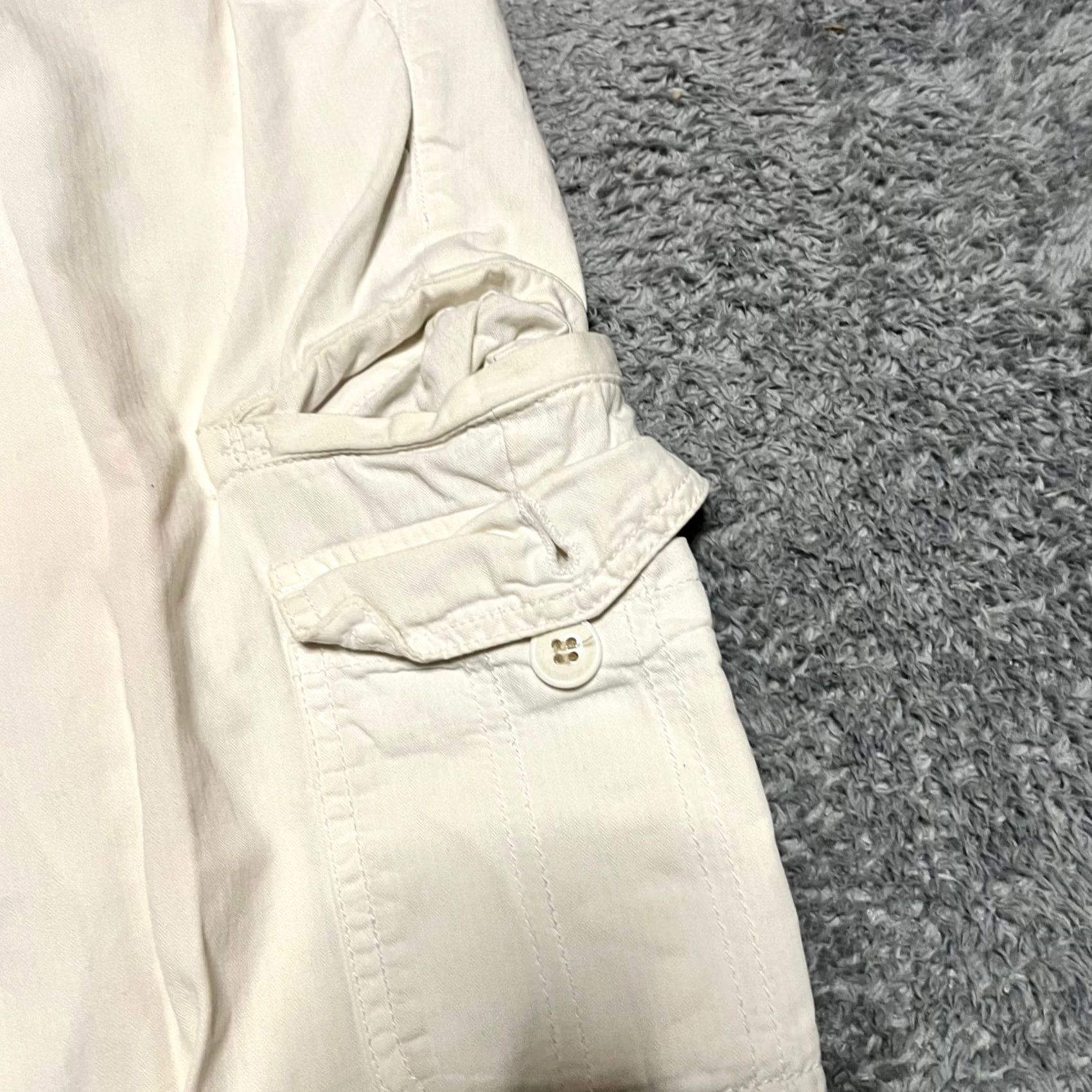 Lucky Brand Lucky Brand Pants Women 30x23 Floral Embroidered Cargo Capri Crop White 33 Regular Women Mens Girls Size 24" / US 00 / IT 34 - 2 Thumbnail