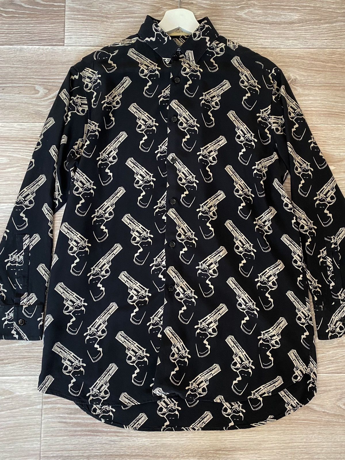 Saint Laurent Paris Saint Laurent AW14 Silk Revolver Gun Print Shirt