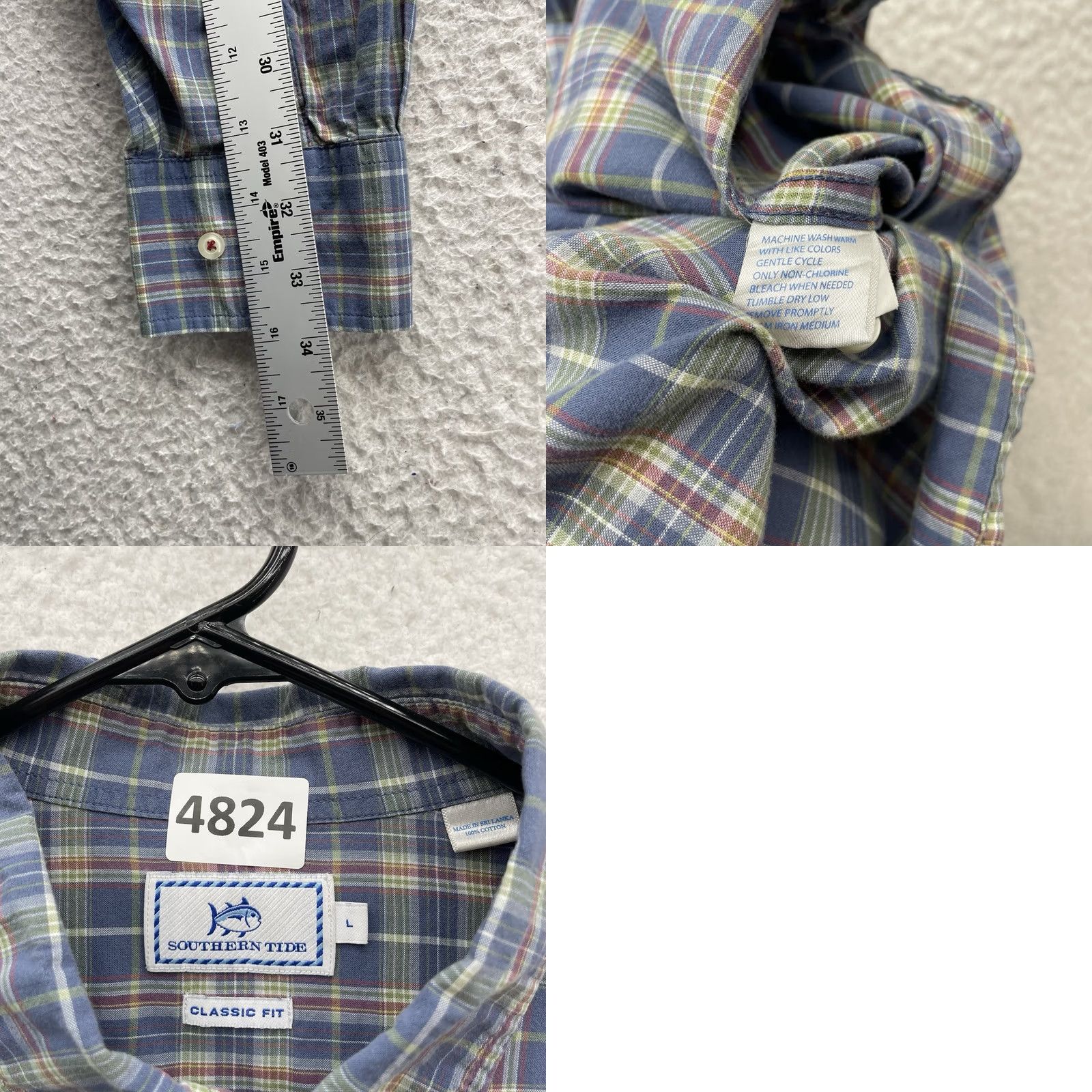 Southern Tide Southern Tide Shirt Mens Large Classic Fit Blue Plaid Button Up Casual Everyday Size US L / EU 52-54 / 3 - 8 Thumbnail