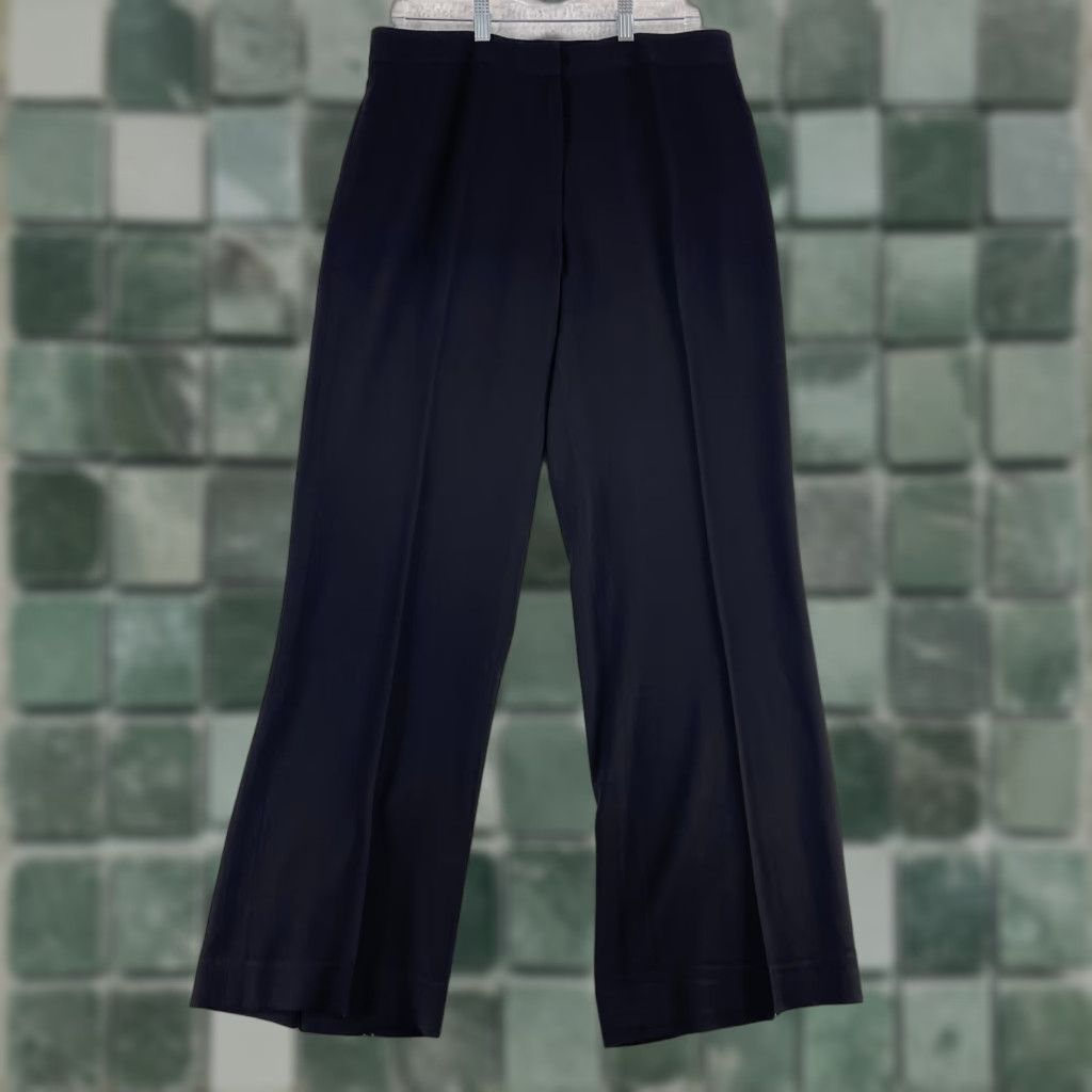 Vintage Lafayette 148 New York Black Pleated Straight Leg Dress Pants Womens Wool Blend Size 8 Size 30" / US 8 / IT 44 - 1 Thumbnail