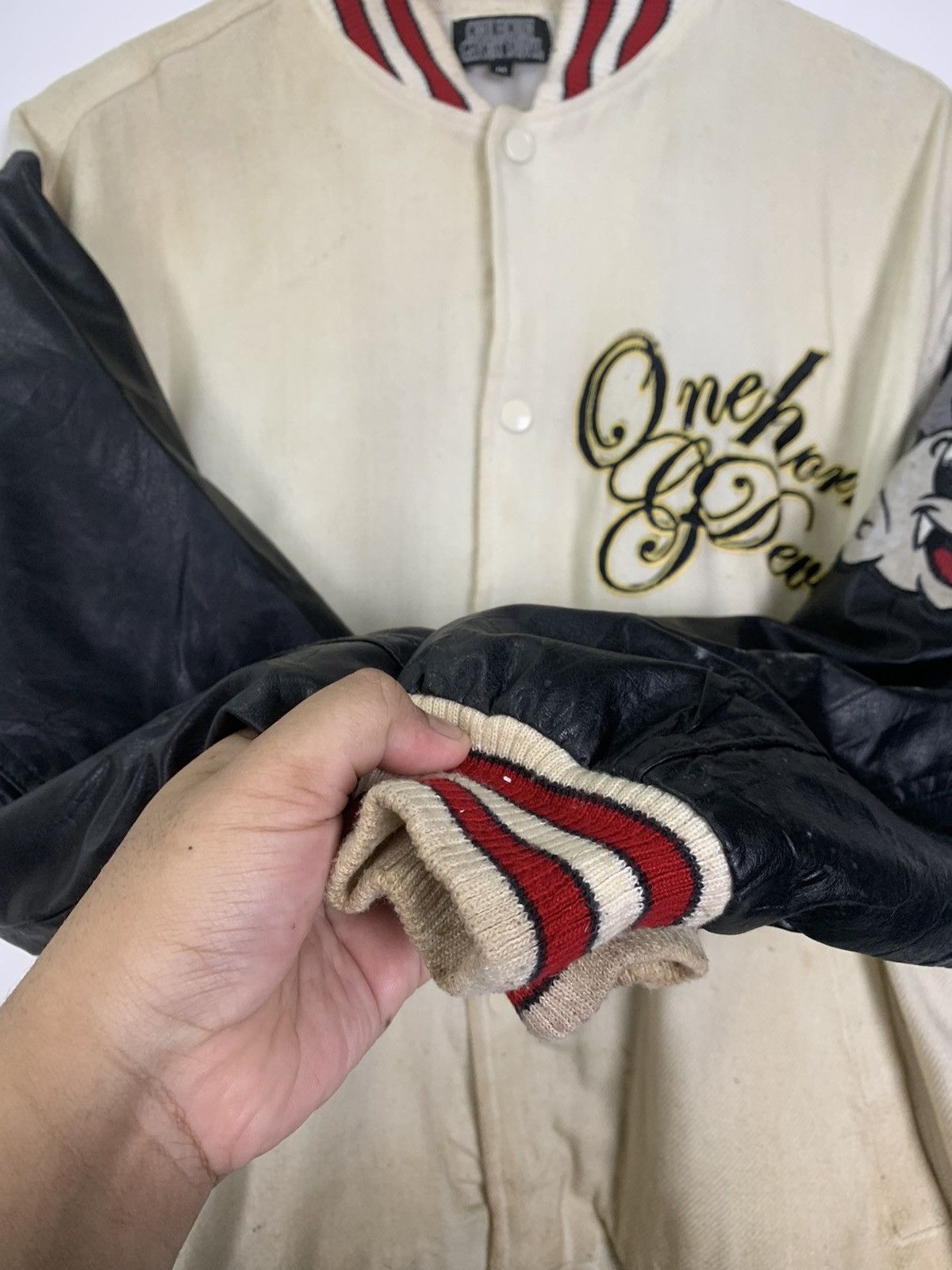 Japanese Brand × Vintage Vintage One Horn Ghost Devil Varsity Jacket Size US M / EU 48-50 / 2 - 8 Thumbnail