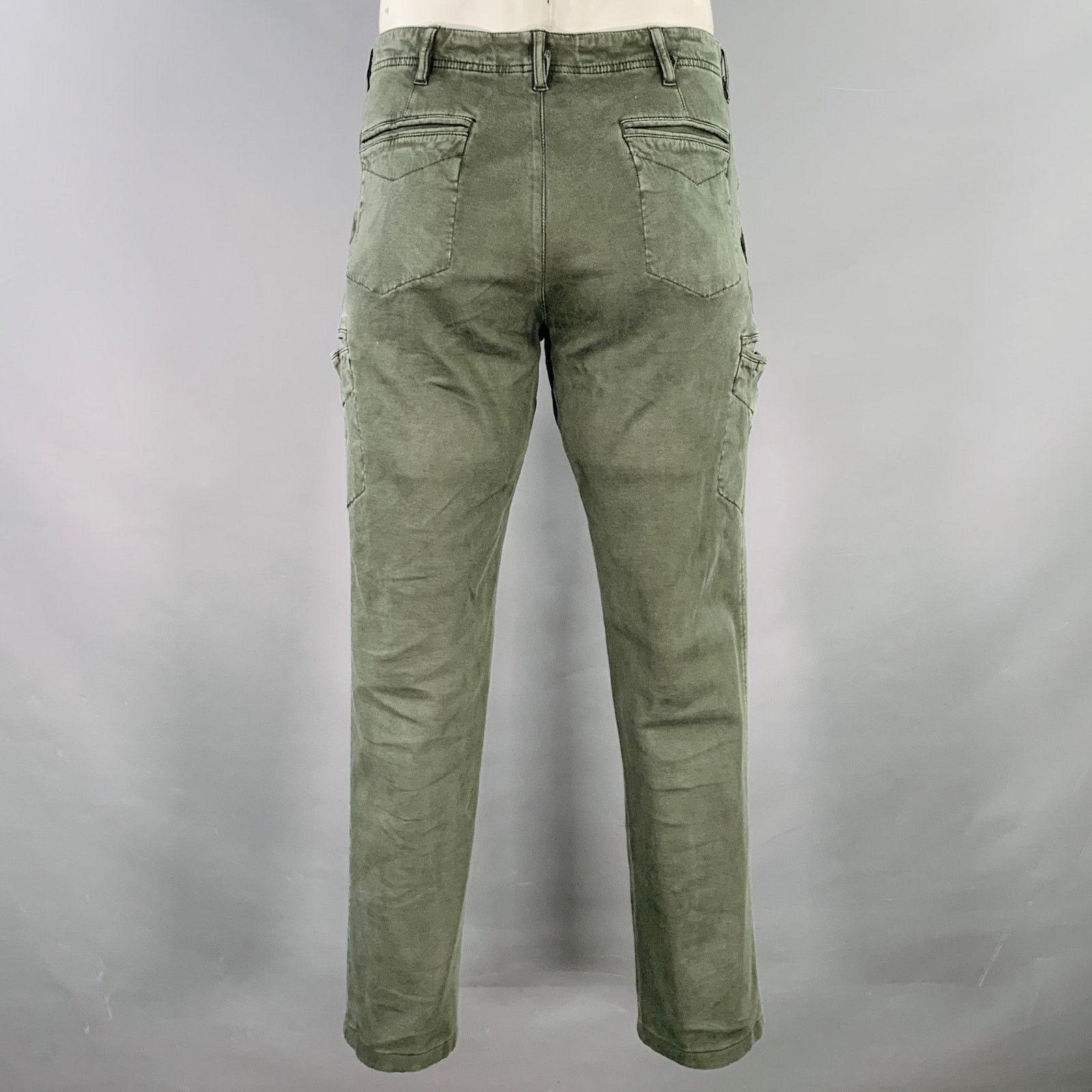 J.W. Brine J.W. BRINE 35 Green Olive Cotton Blend Cargo Casual Pants Size US 35 - 2 Thumbnail