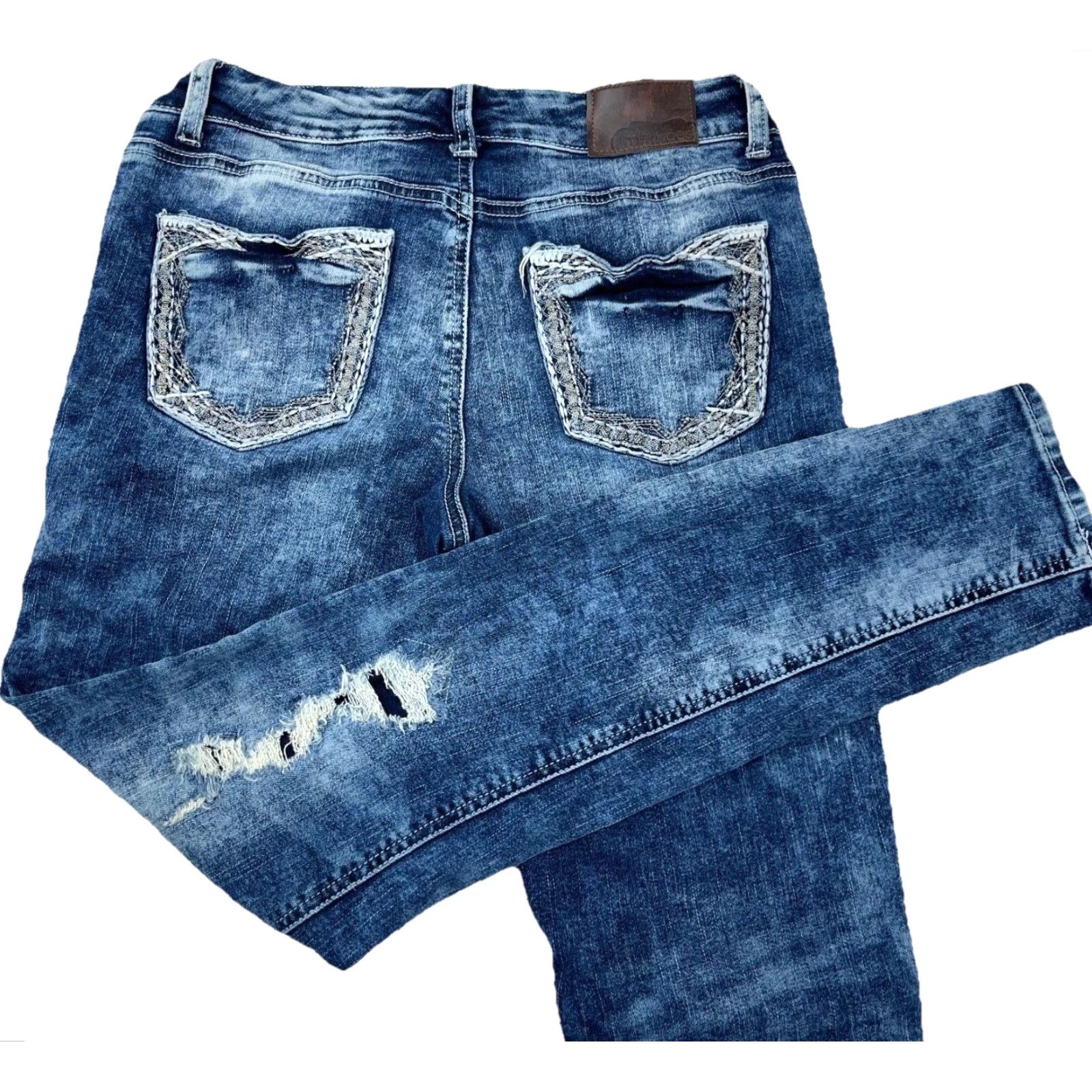 Vintage Maurices Jeans Women 6 Skinny Fit Denim Blue 5-Pocket Stretch Regular Cargo: Maurices? Size 28" / US 6 / IT 42 - 2 Thumbnail