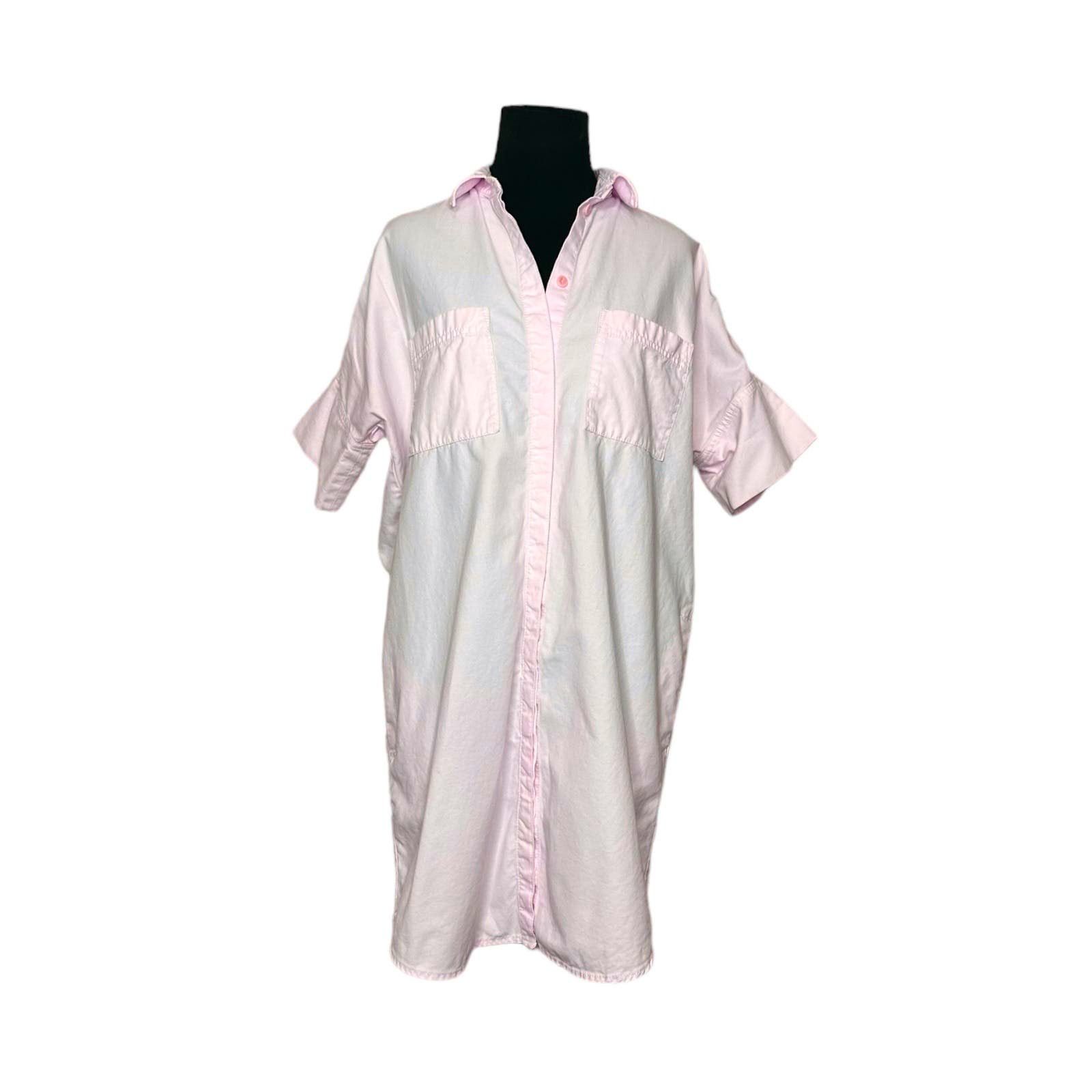 Madewell Madewell pink buttoned shirt mini dress size small Size S / US 4 / IT 40 - 1 Thumbnail