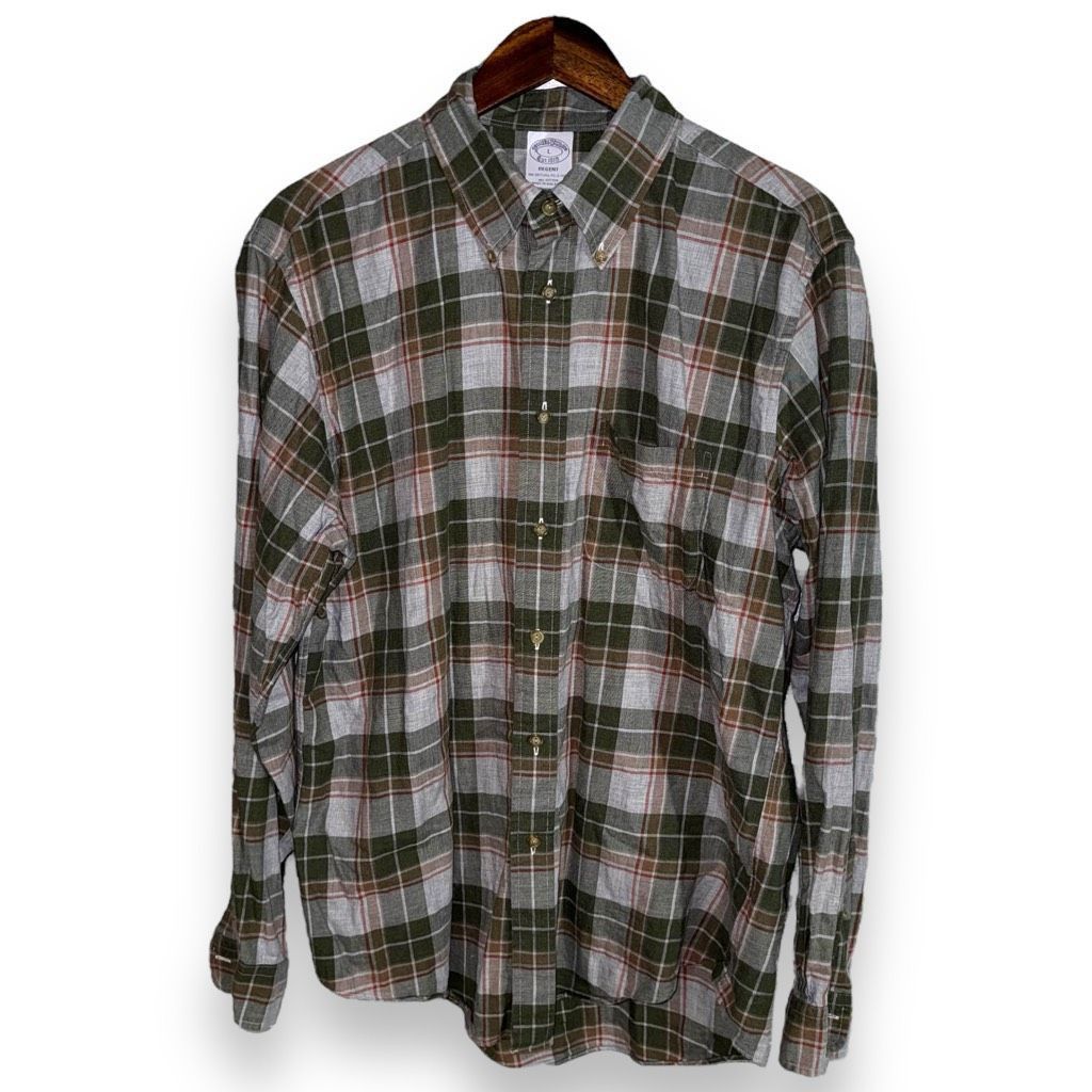 Brooks Brothers Plaid Brooks Brothers Regent Fit Flannel Button Down Shirt L Size US L / EU 52-54 / 3 - 1 Thumbnail