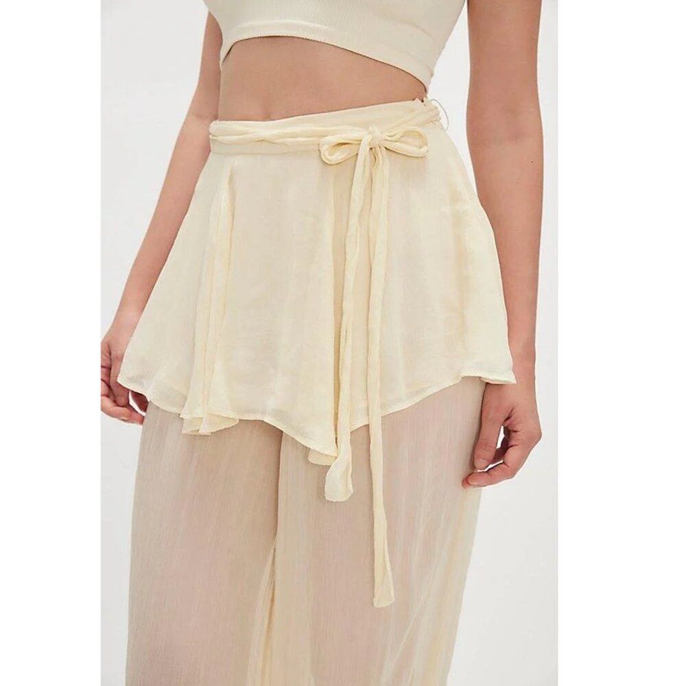 Free People NWT New $128 Free People Tongue Tied Sheer Ivory Balloon Pa Size 36" / US 14 / IT 50 - 2 Thumbnail