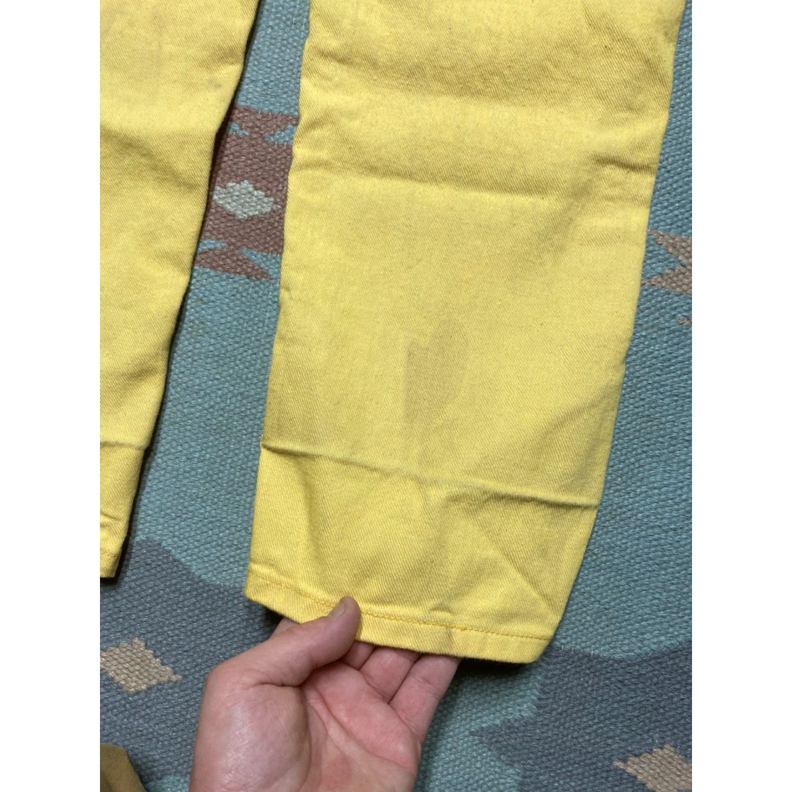 Wrangler VINTAGE Wrangler Jeans Canary Yellow Straight Women 15/16 Misses 60s Size 36" / US 14 / IT 50 - 2 Thumbnail