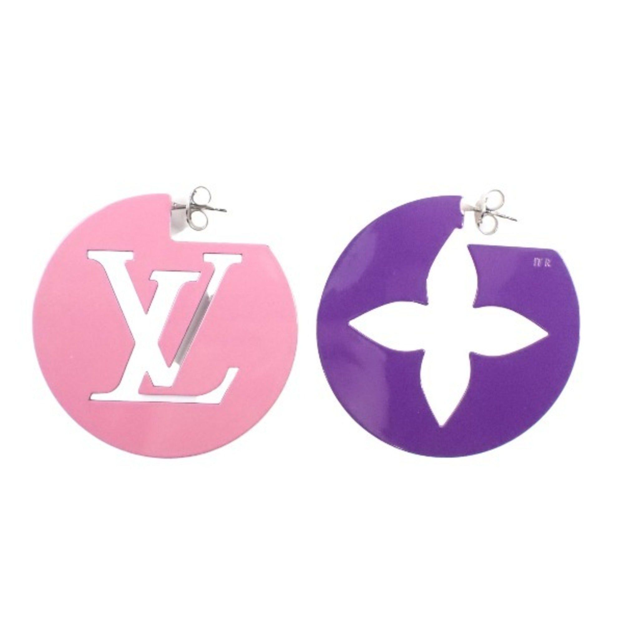 image of Louis Vuitton Earrings Booklet Reil Perfect Match Mp3075 Purple/pink Lv, Women's