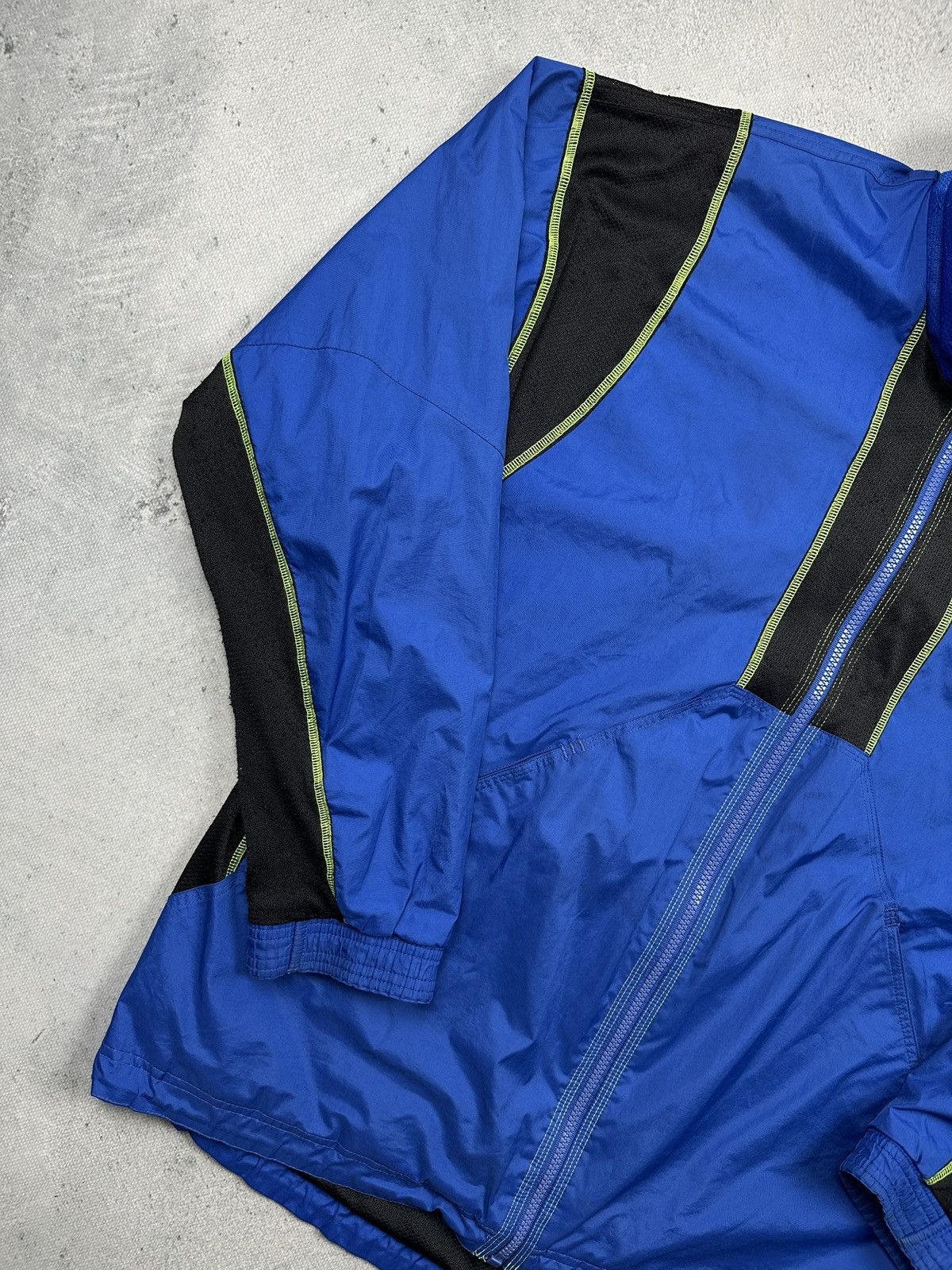 Adidas Vintage Adidas Equipment Blue Black Neon Trim Jacket 90s 80s Size US XL / EU 56 / 4 - 2 Thumbnail