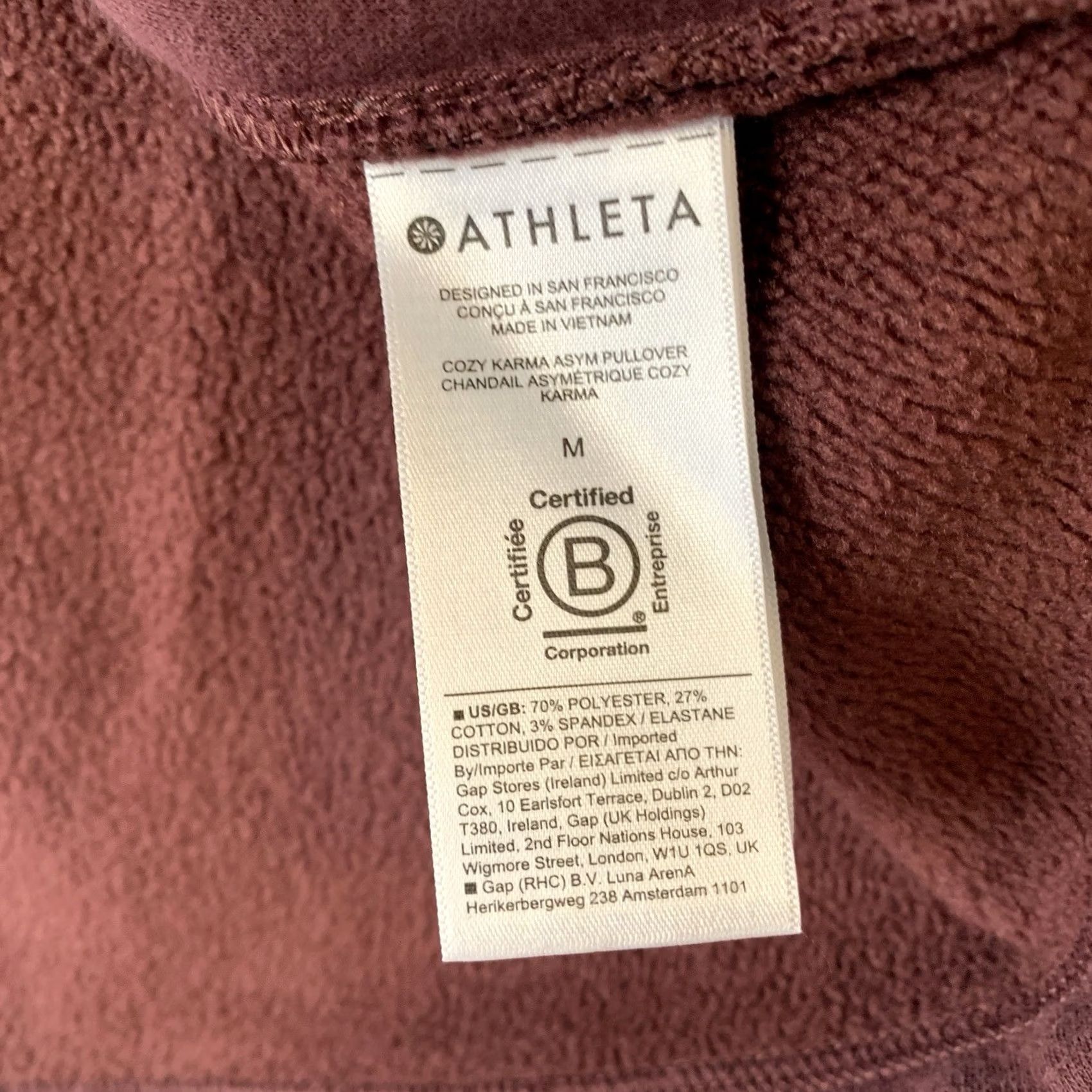 Athleta Athleta Sweatshirt Womens M Maroon Cozy Karma Asym Pullover Tunic Y2K Gorpcore Size M / US 6-8 / IT 42-44 - 4 Thumbnail